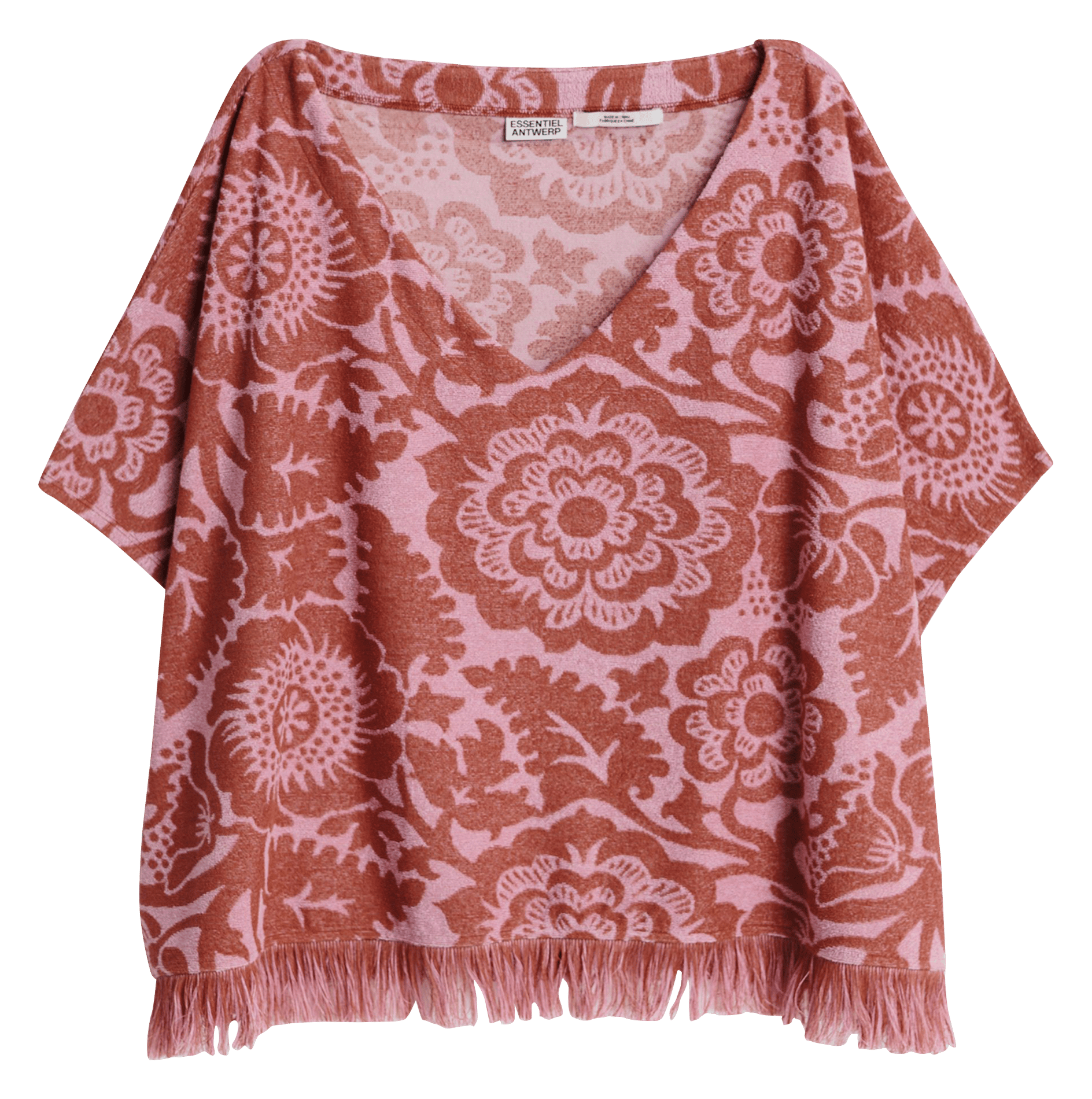 Top ample manches courtes en jacquard jorlando Marron