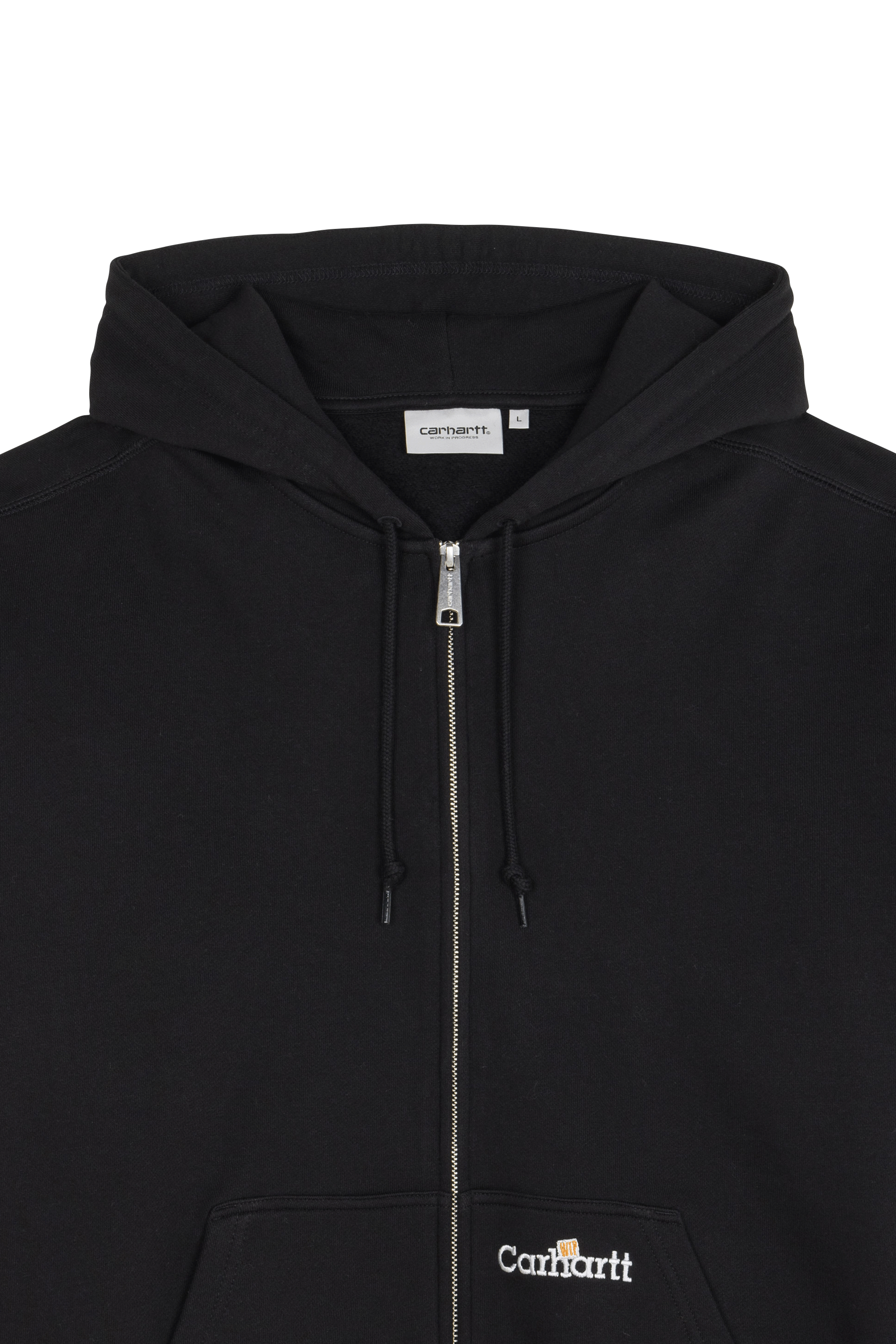 Hoodie zippé hooded wip label sweat jacket CARHARTT WIP Noir