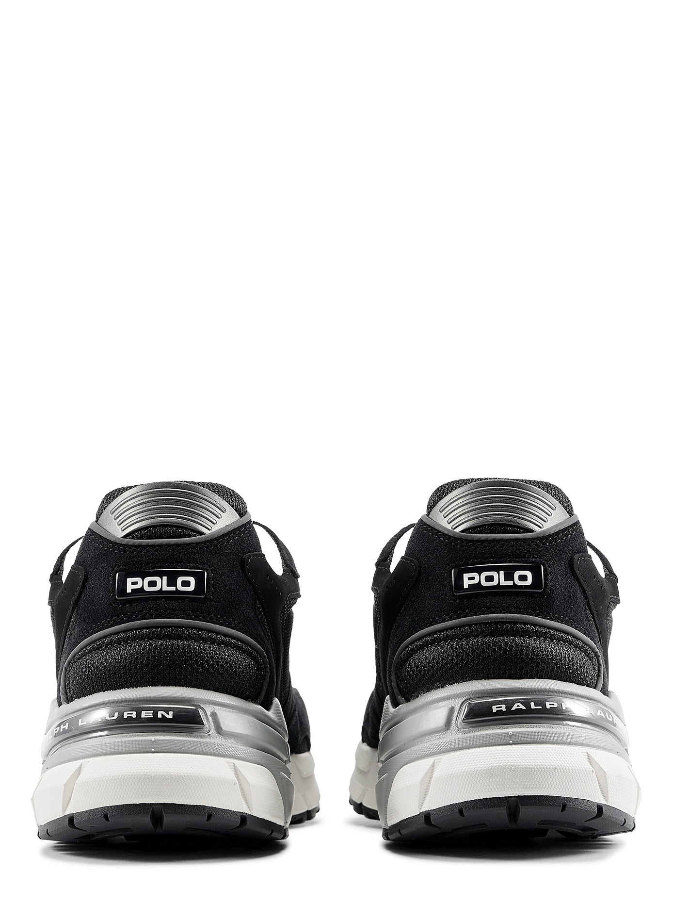 Mixed leather low-top sneakers POLO RALPH LAUREN Black