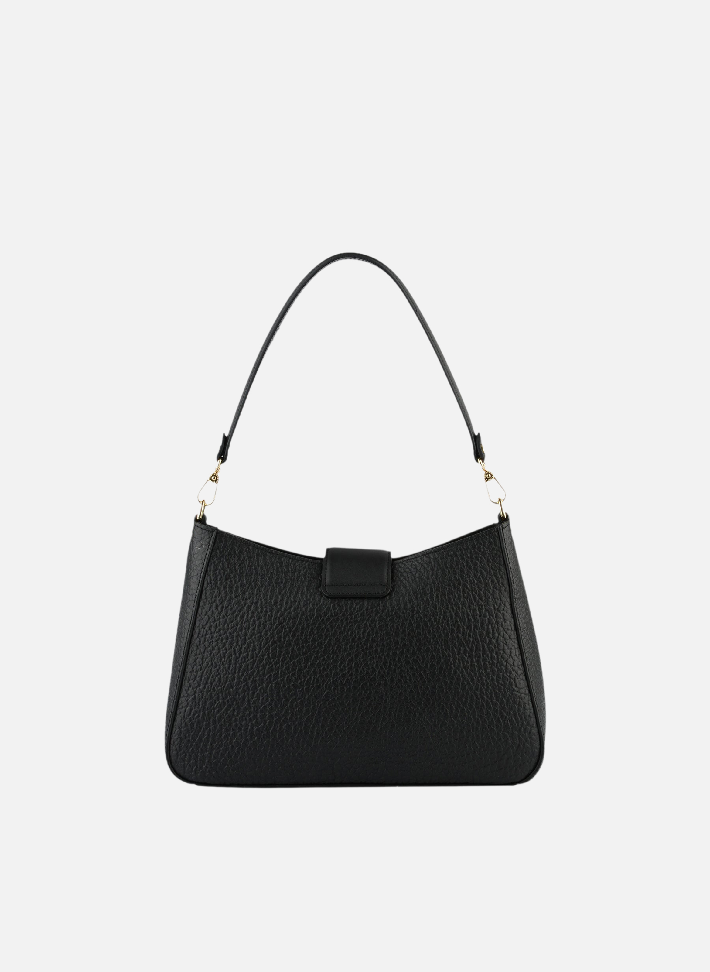 Fleuves | sac porté épaule gm en cuir de vachette | Noir POURCHET Femme