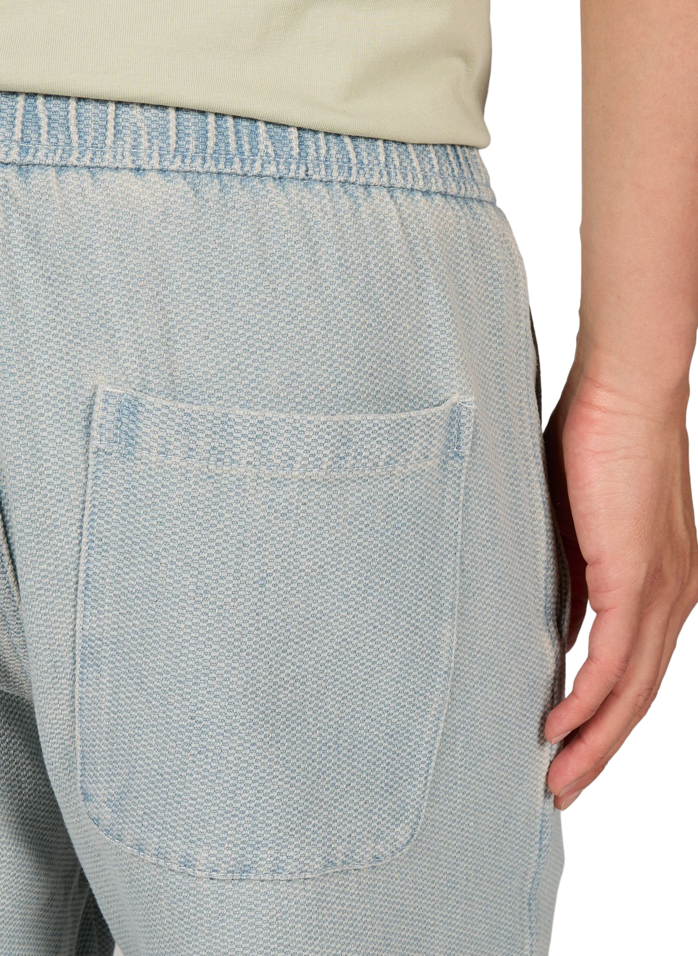 Short in blended piqué cotton denim SAMSOE SAMSOE Blue