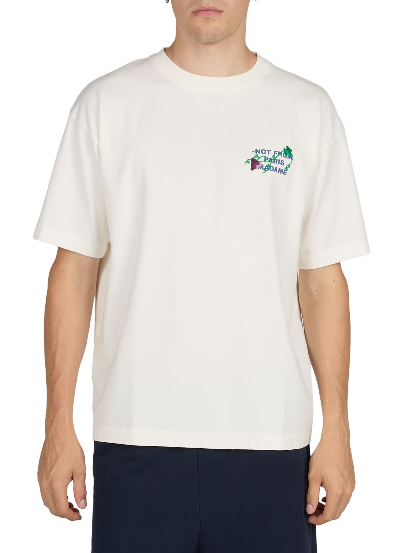 T-shirt brodé au dos en coton  DROLE DE MONSIEUR Blanc