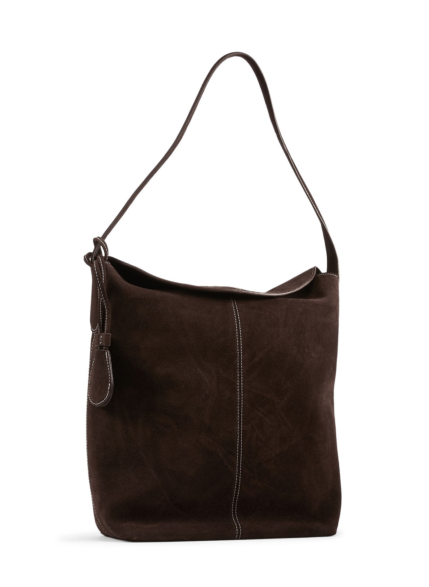 Alda Grande suede leather shoulder bag FLATTERED Brown