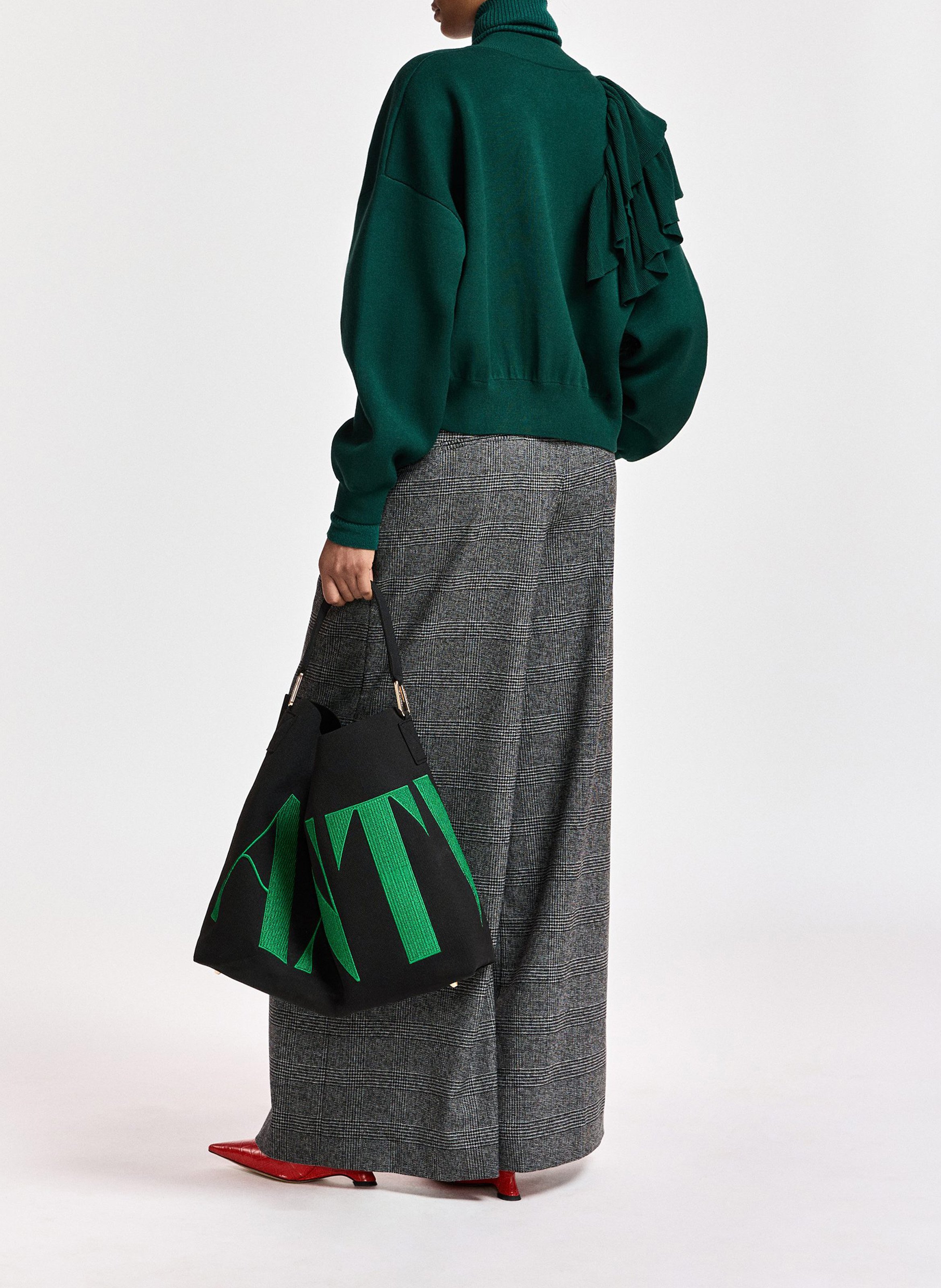 Cardigan oversize à volants kodi ESSENTIEL ANTWERP Vert