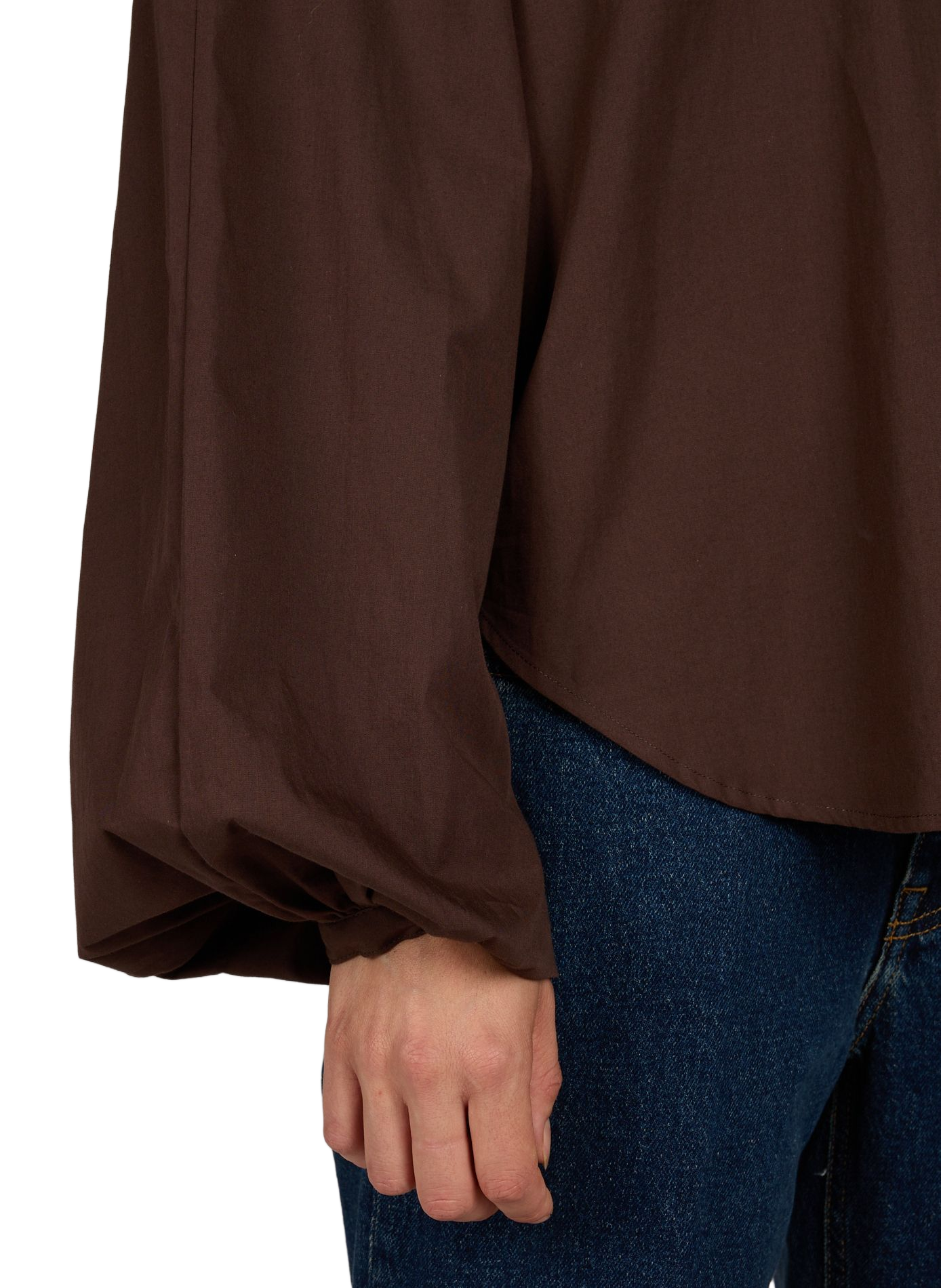 Chemise manches ballon en coton CLOSED Marron