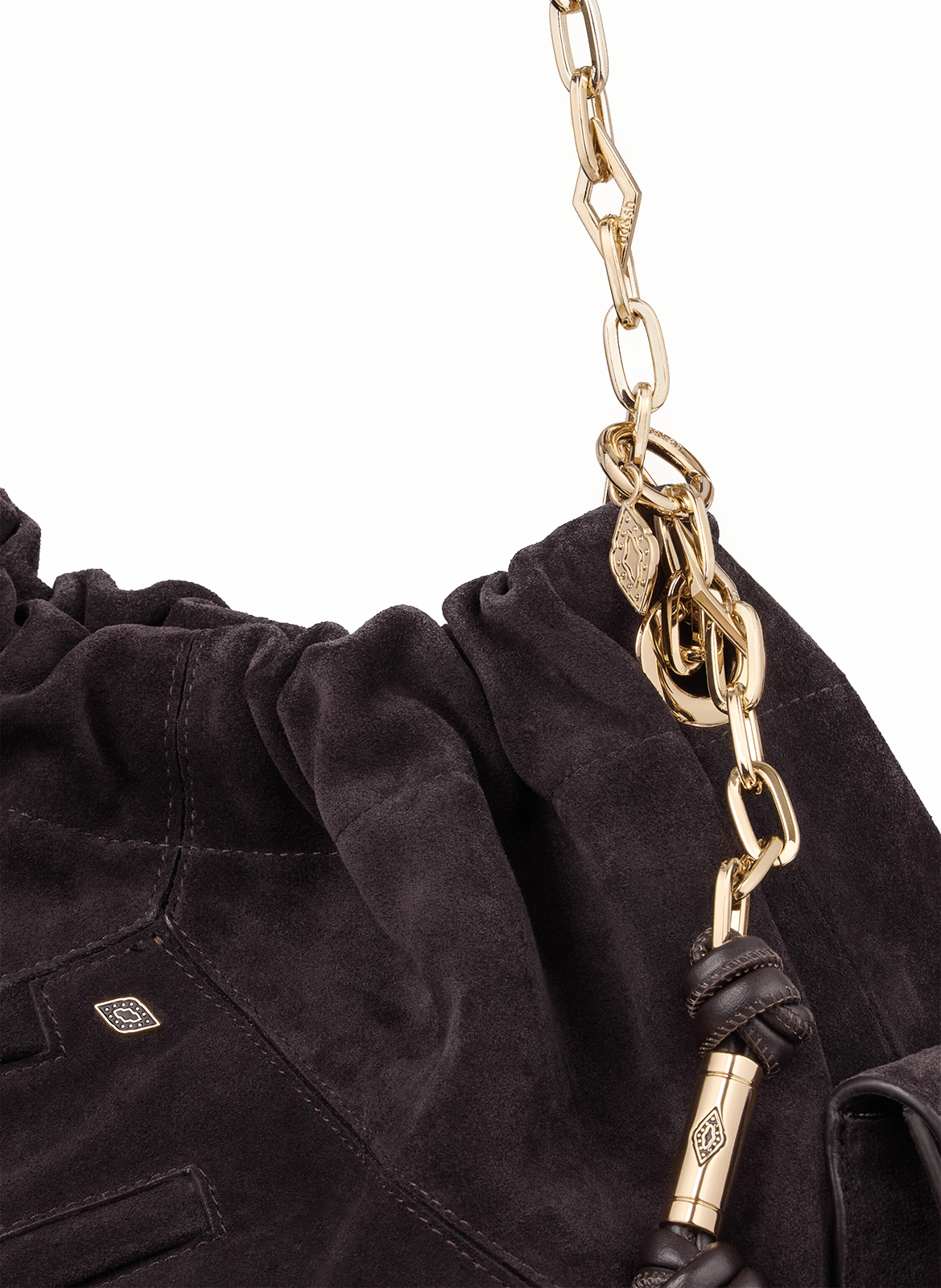 Leren schoudertas June tote BA&SH Paars