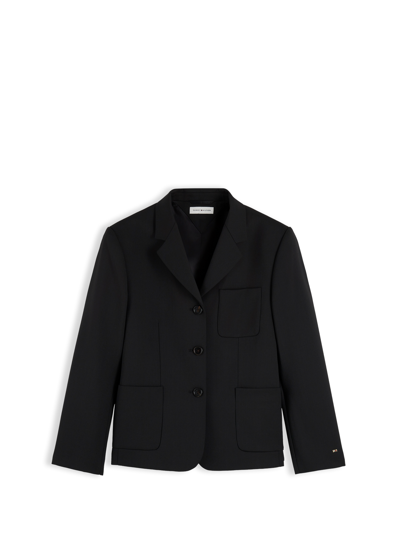 Solid straight blazer TOMMY HILFIGER Black