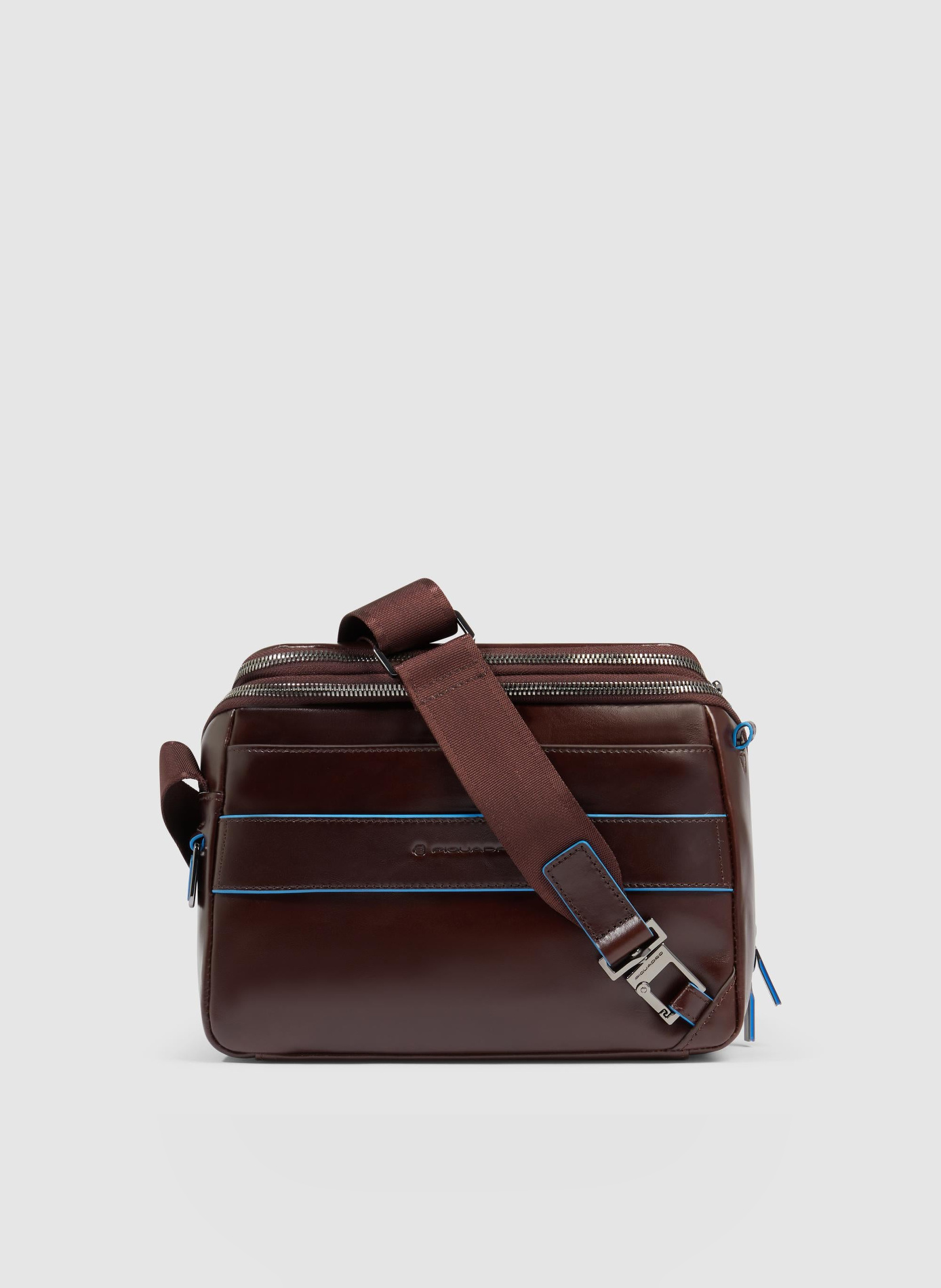 Sac bandoulière homme personnalisable PIQUADRO Marron