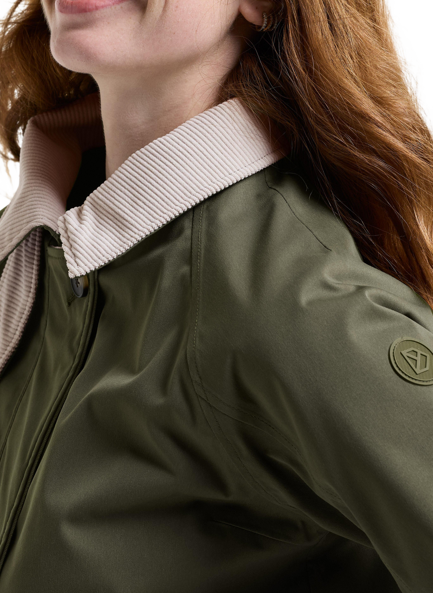 Lynn cropped jacket with ribbed collar DIDRIKSONS Khaki