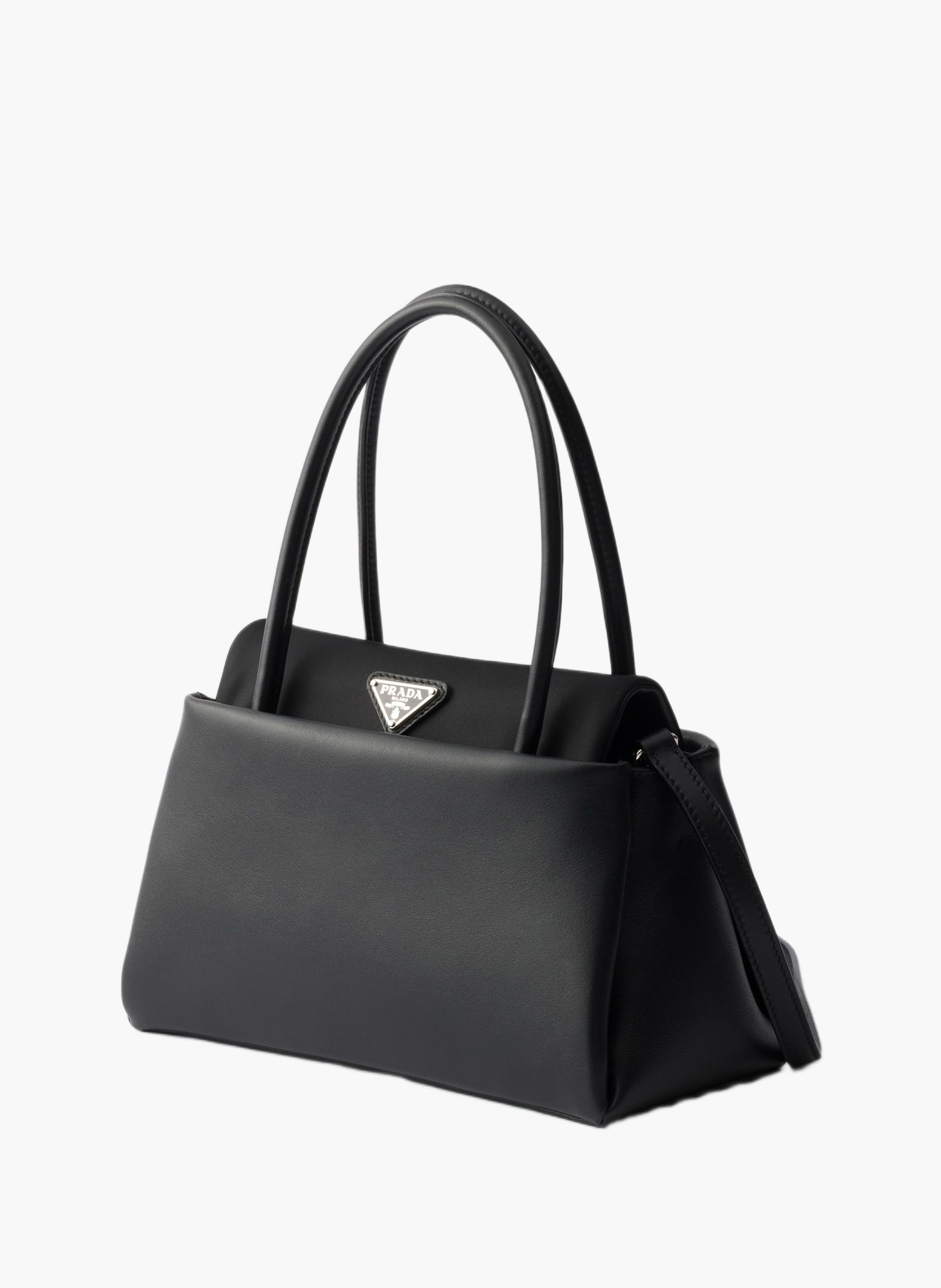 Petit sac prada passage en cuir à rabat PRADA Noir