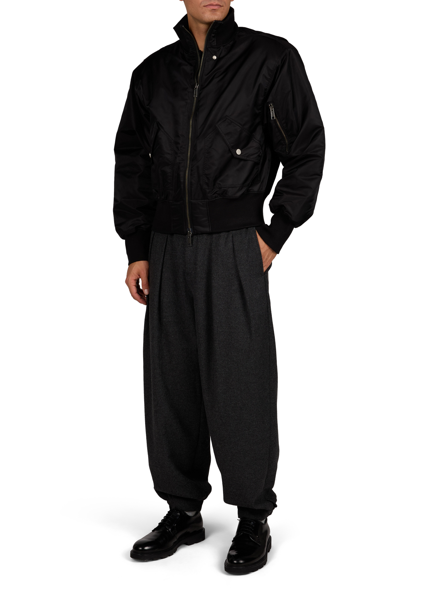 Wide-leg trousers with a wool-effect finish ENTIRE STUDIOS Grey