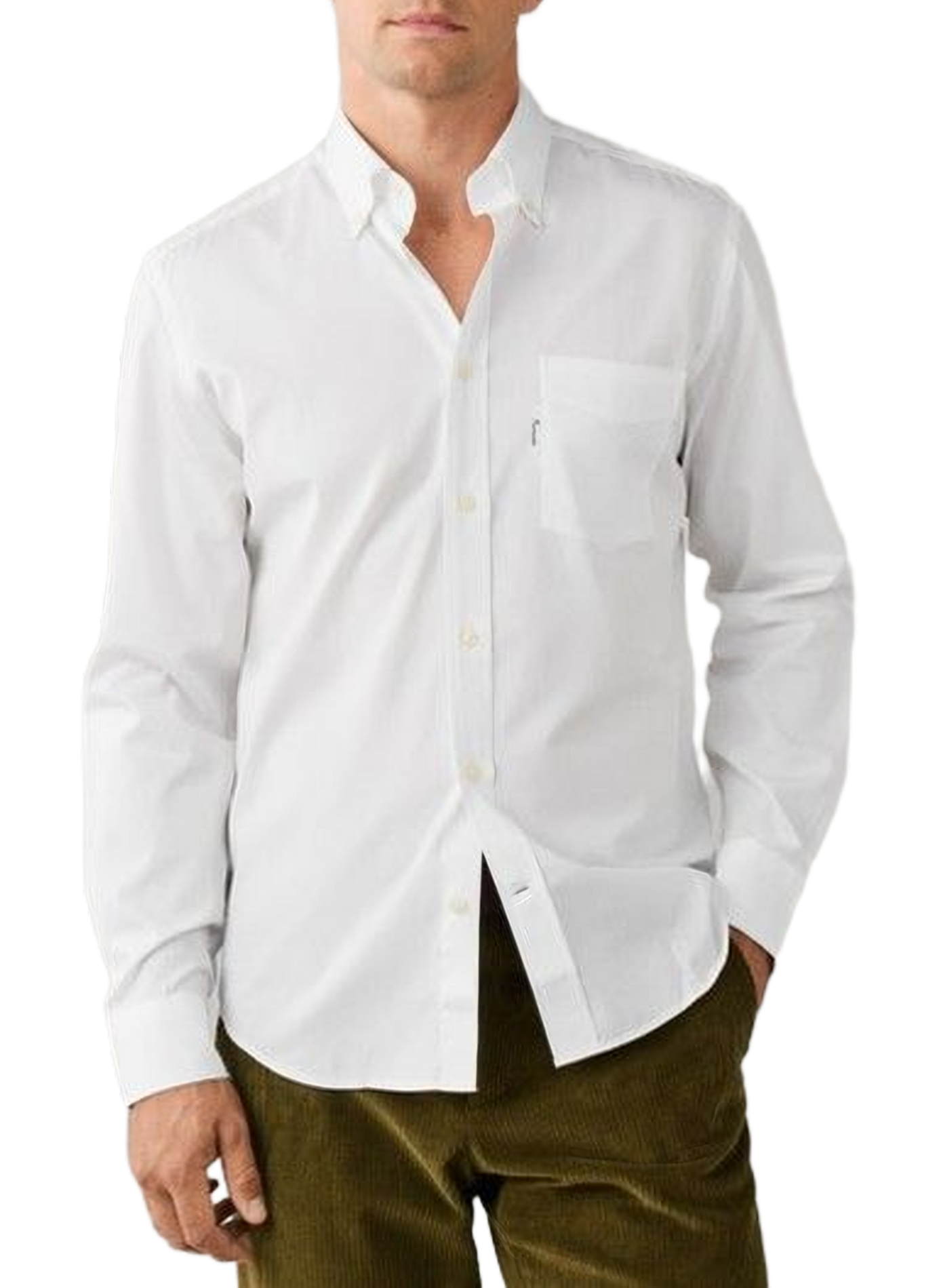 Chemise col classique manches contrastantes en coton FACONNABLE White
