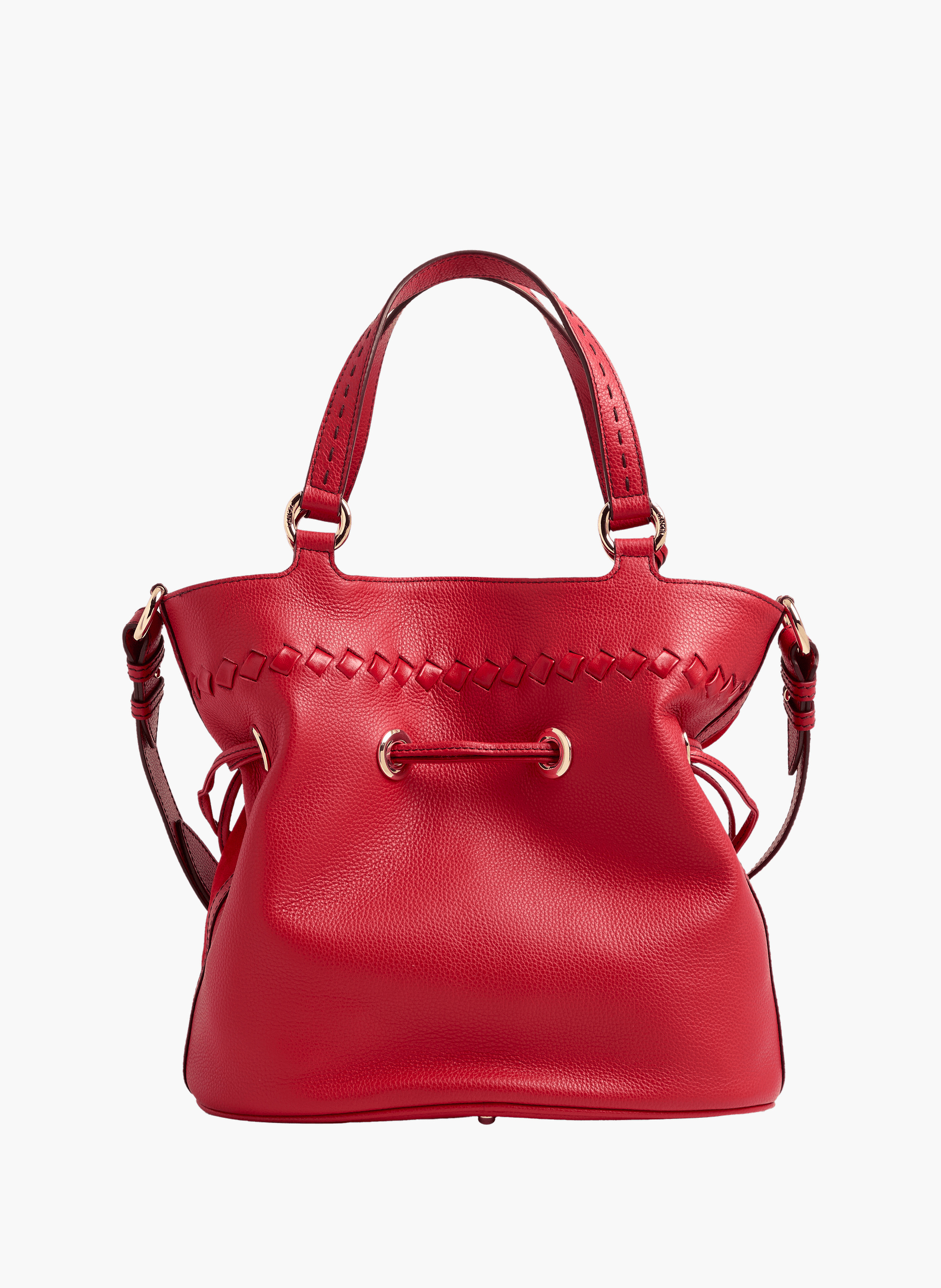 Sac seau premier flirt de lancel en animation 150y whipstitched : cuirs de vachette suede & graine LANCEL Rouge