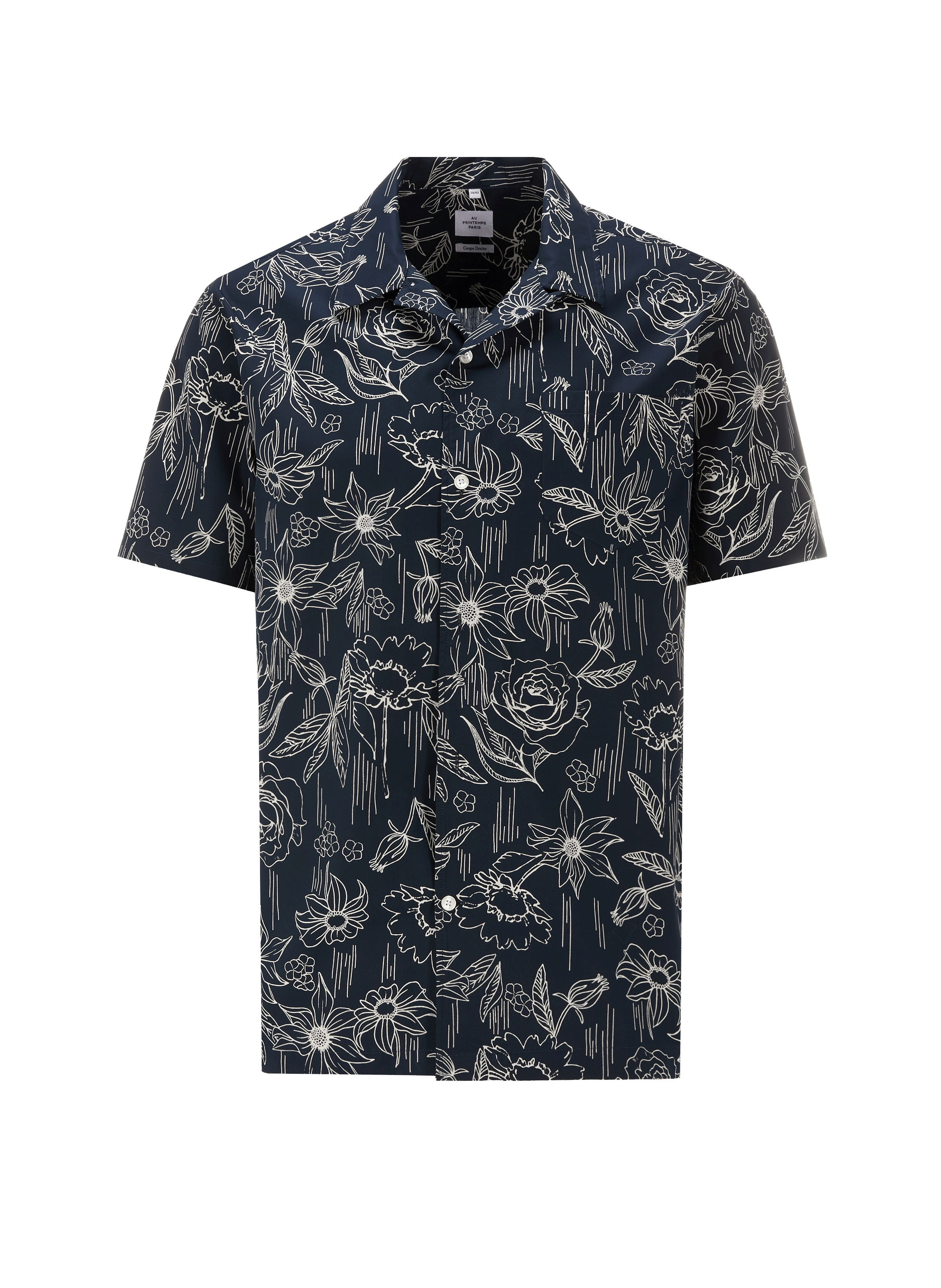 Chemise à imprimé en coton AU PRINTEMPS PARIS Bleu