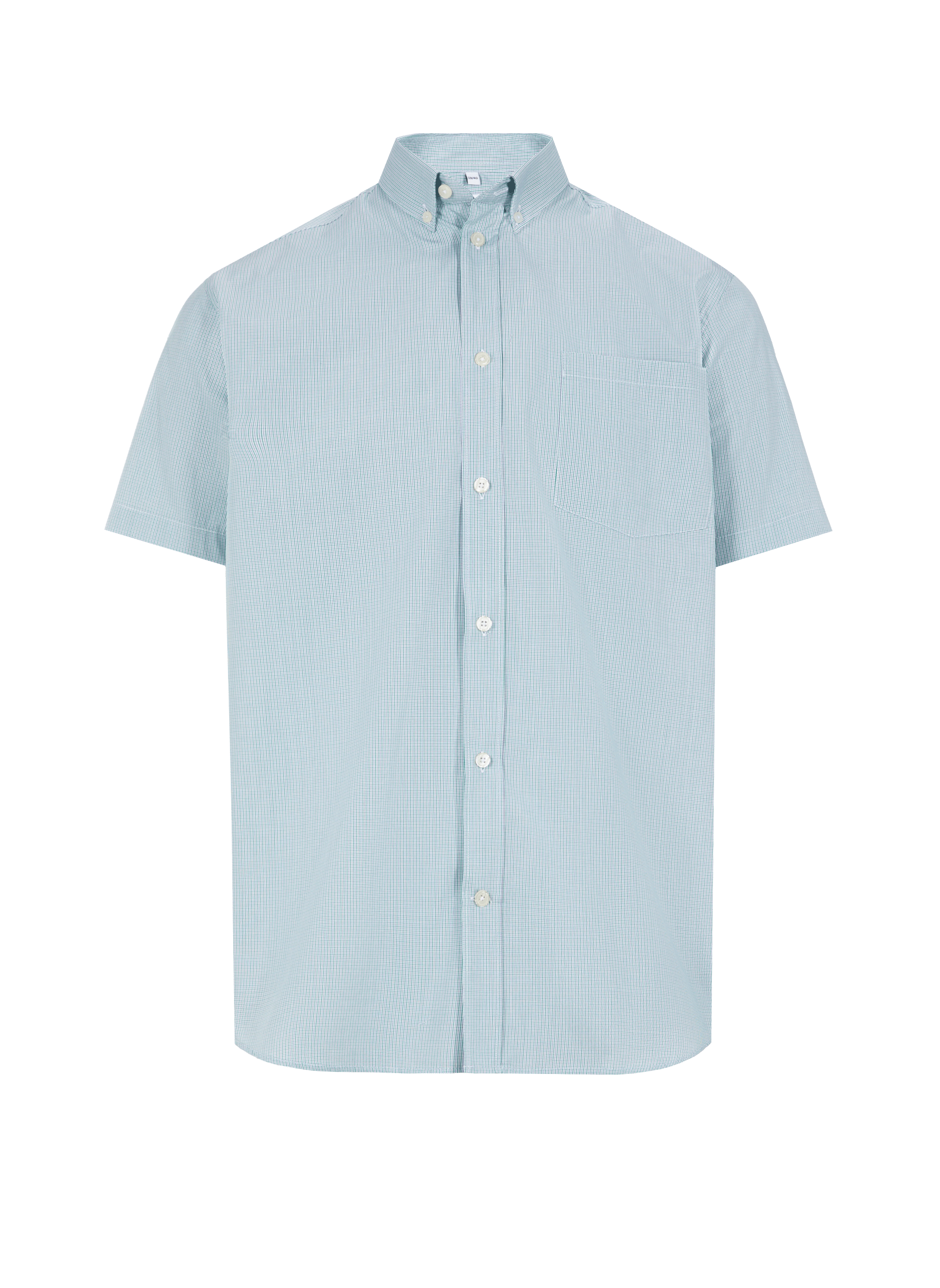 Short-sleeved cotton poplin shirt BAON-D BLEU Vert
