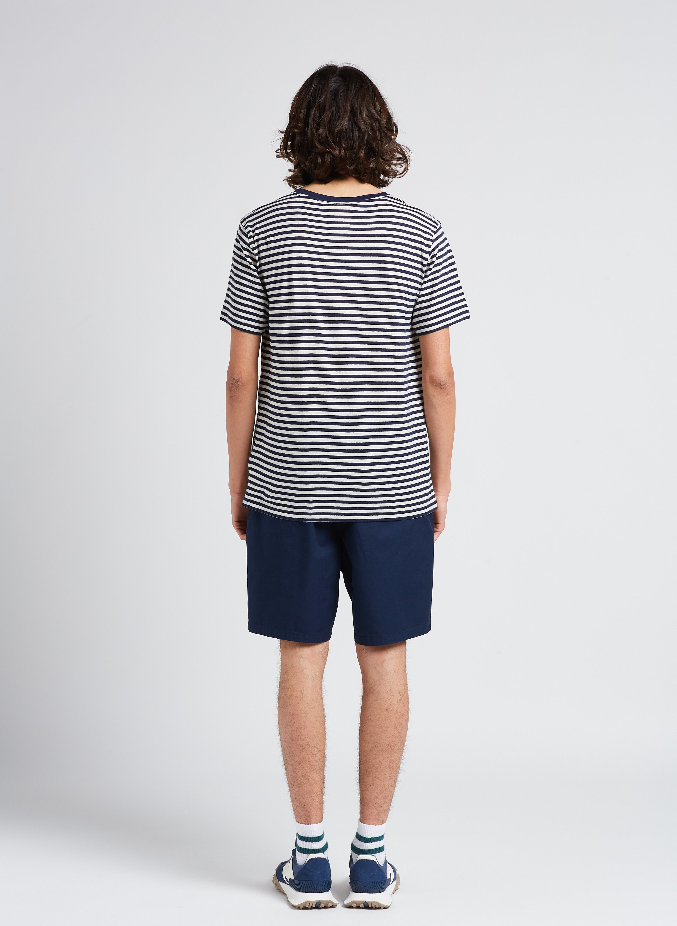 Tee-shirt col rond regular-fit rayé en coton mélangé ARMOR-LUX Bleu