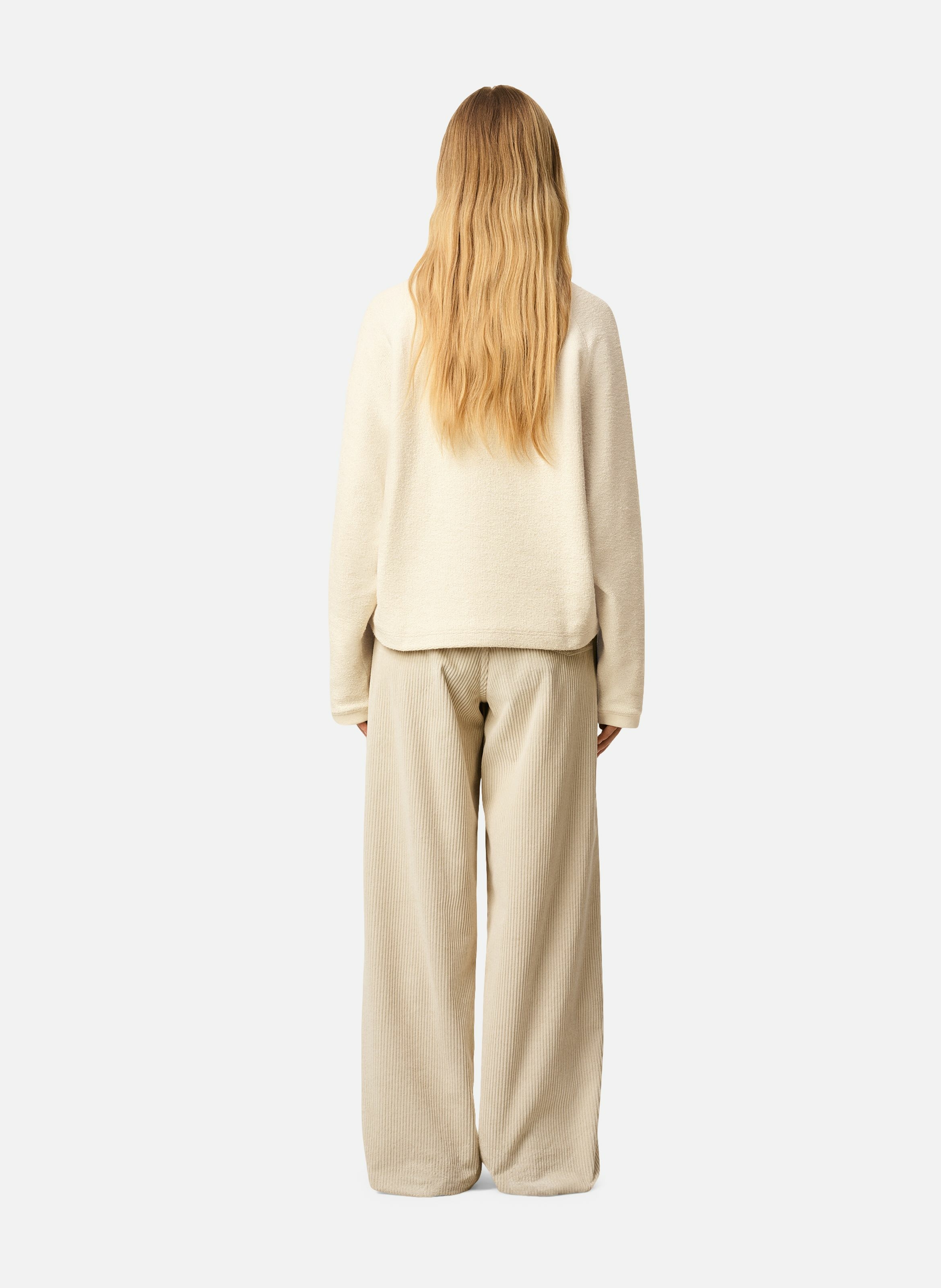 Sweatshirt col rond manches raglan en coton unisexe AMI PARIS Blanc