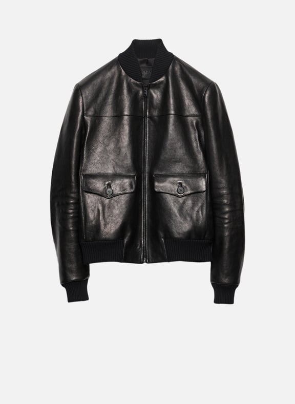 Blouson bomber en cuir Noir by PRADA PRADA Blouson bomber en cuir Noir