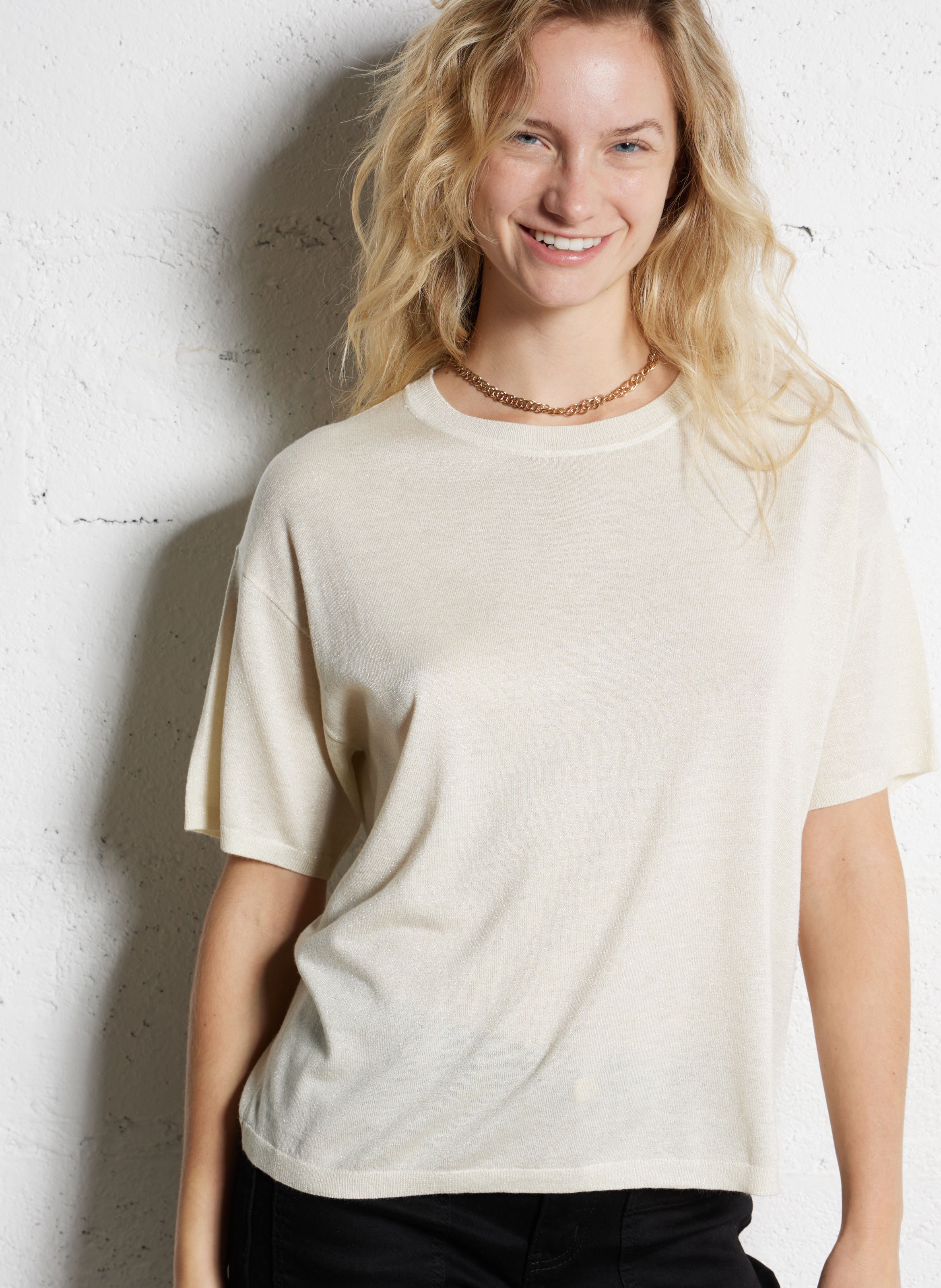 Top col rond pailleté benson bis MAISON 123 Beige