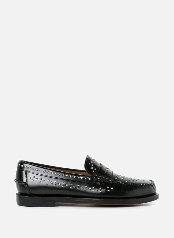 Leather Loafers with Dan Studs Black by SEBAGO SEBAGO Leather Loafers with Dan Studs Black