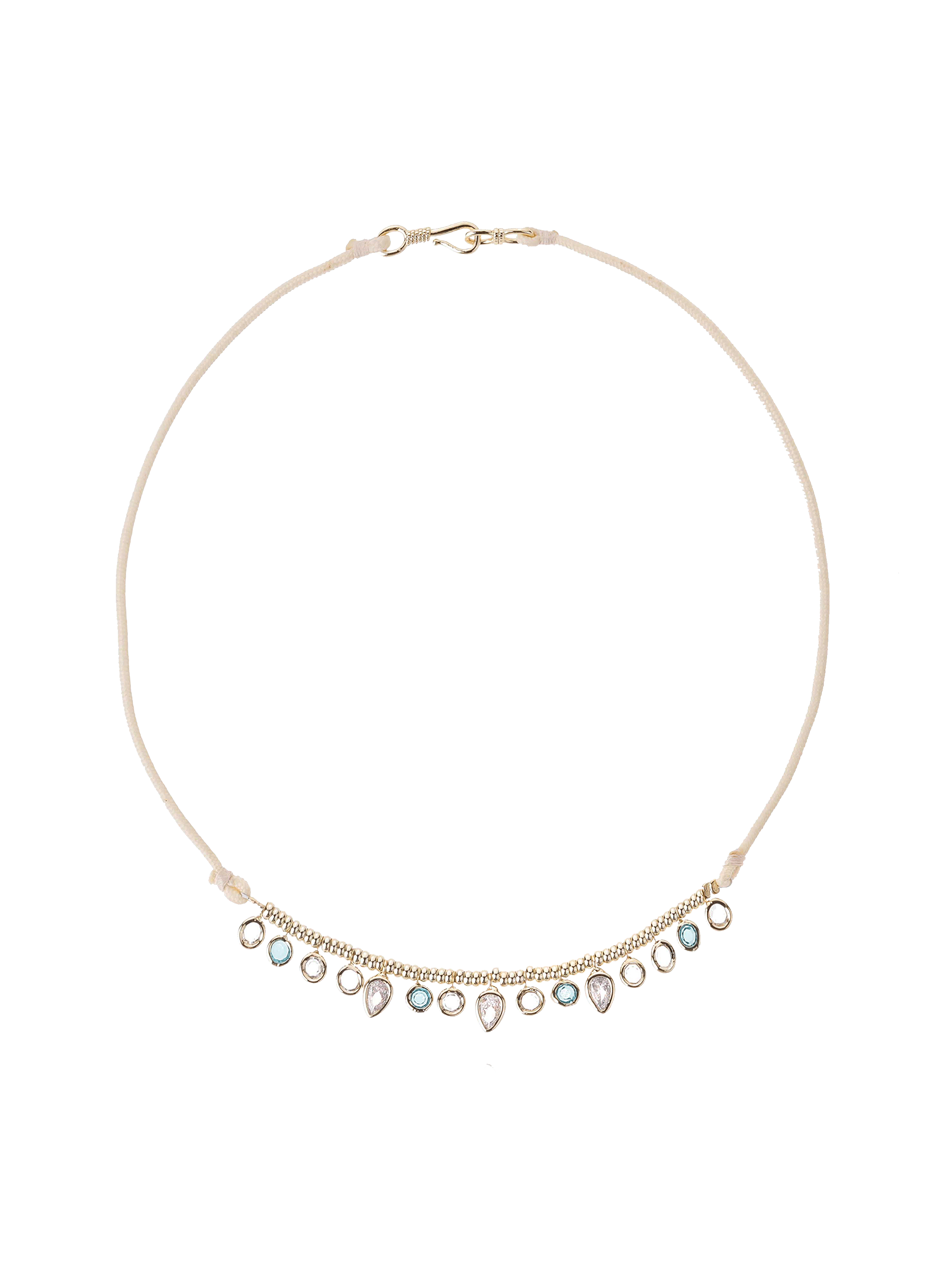 Collier cordon avec pampilles gouttes vikram HIPANEMA Blanc