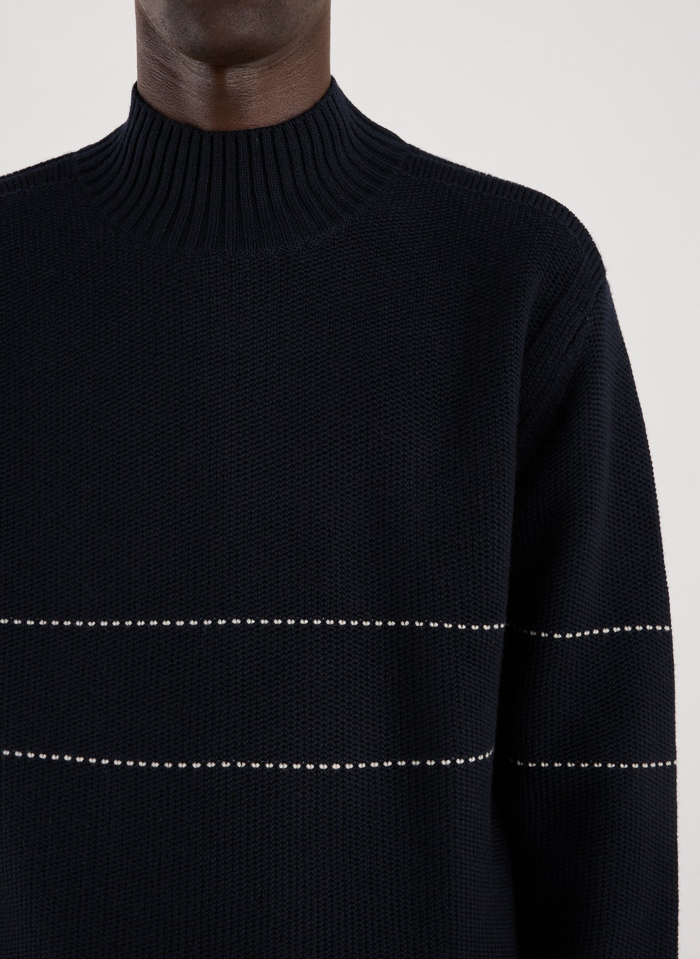 High-neck wool blend sweater EMPORIO ARMANI Blue