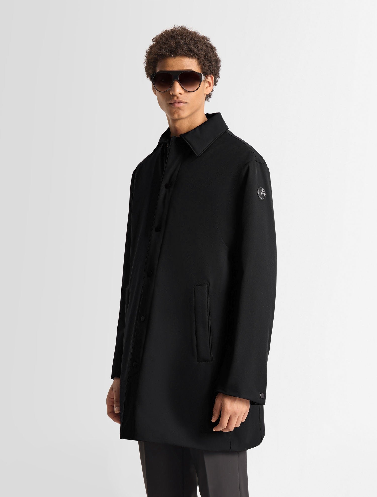 Manteau calobro col taillleur coupe regular Noir