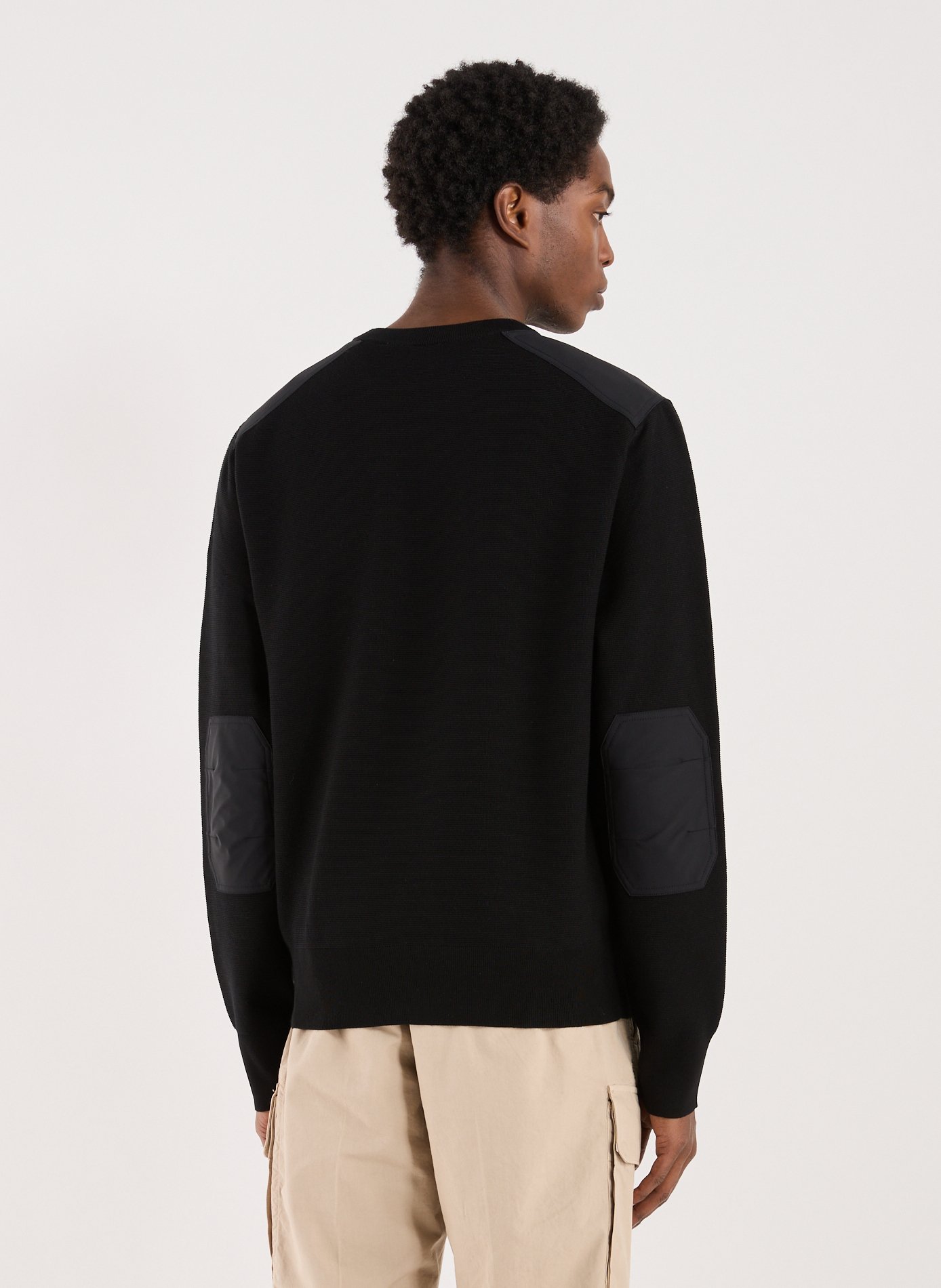 Textured Bi-material Sweatshirt MOOSE KNUCKLES Black