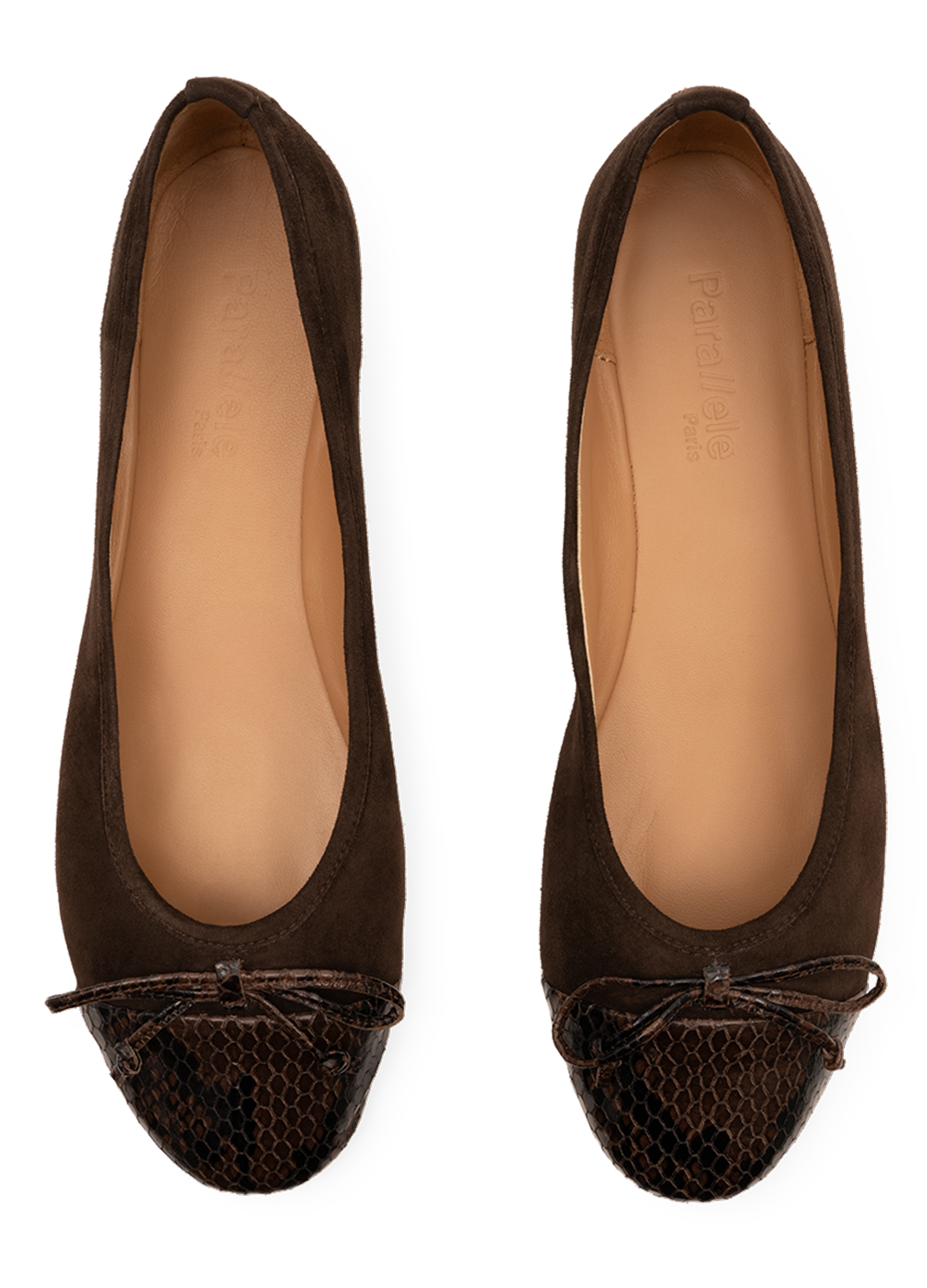Ballerines java en chevre velours PARALLELE Marron