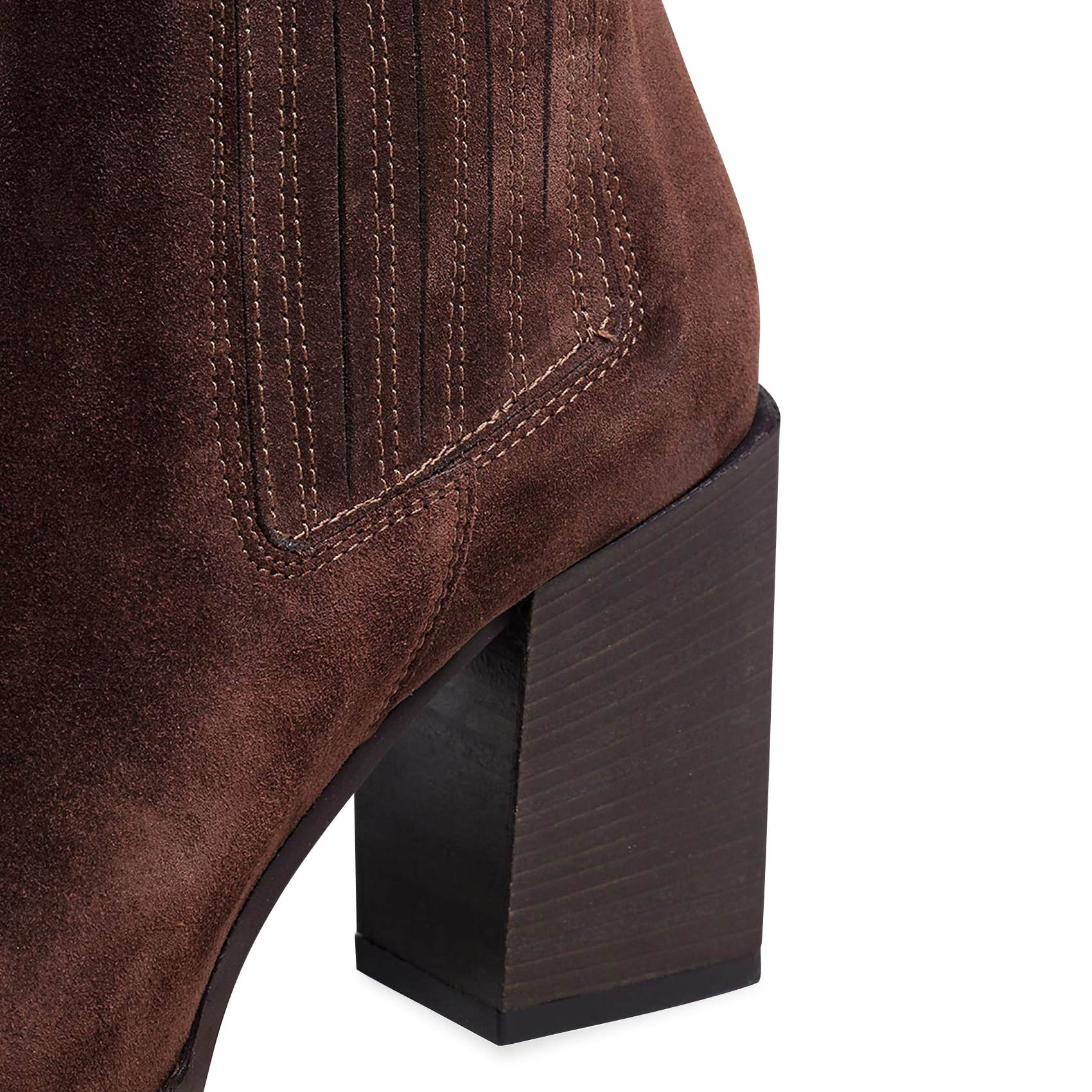 Bottines à talons en cuir velours perline JONAK Marron