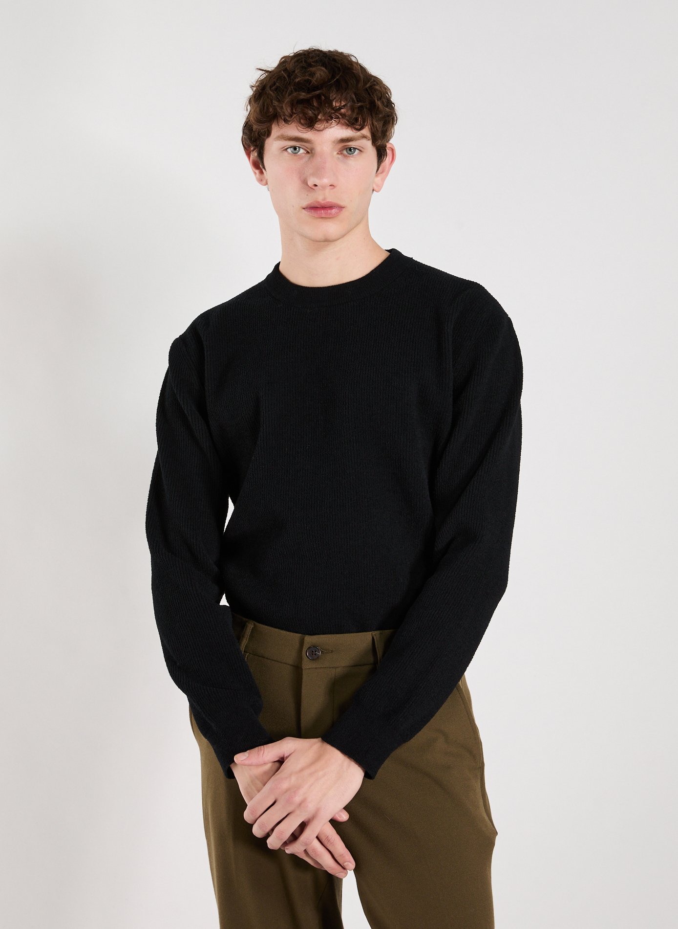 NN.07 Pull droit Danny côtelé Noir