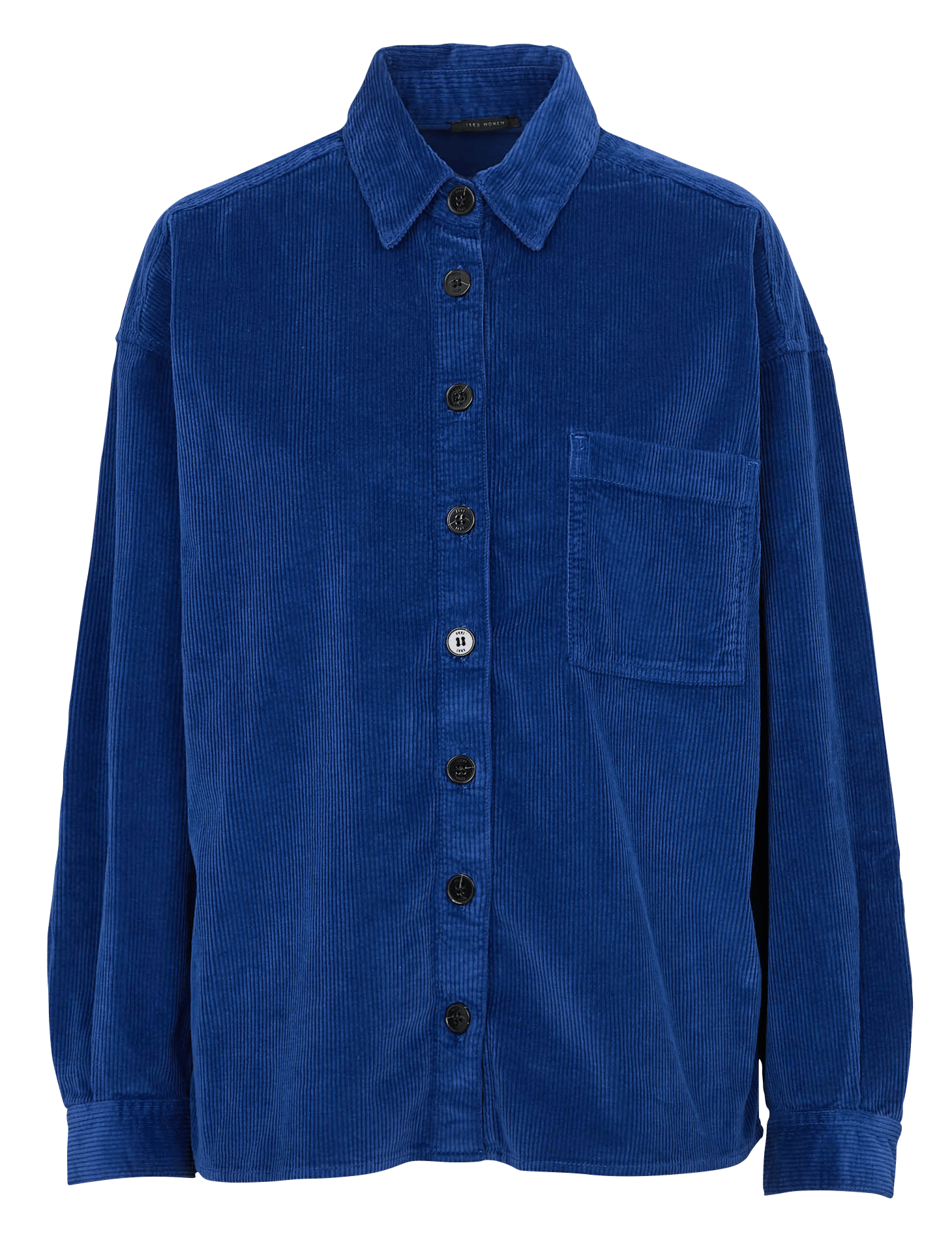 Chemise droite en velours côtelé IKKS Bleu