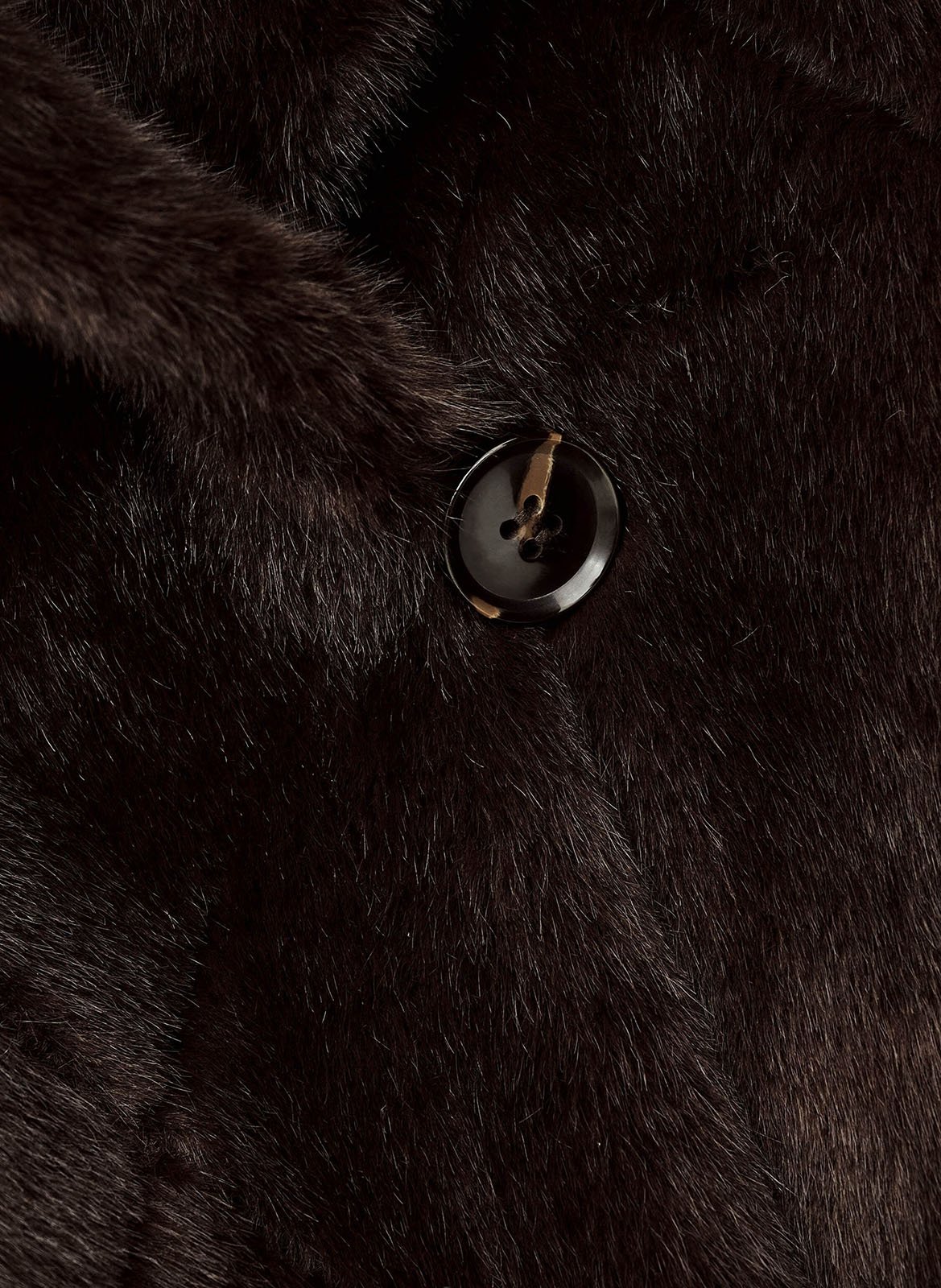 Manteau large col à revers effet fourrure pinie BA&SH Marron