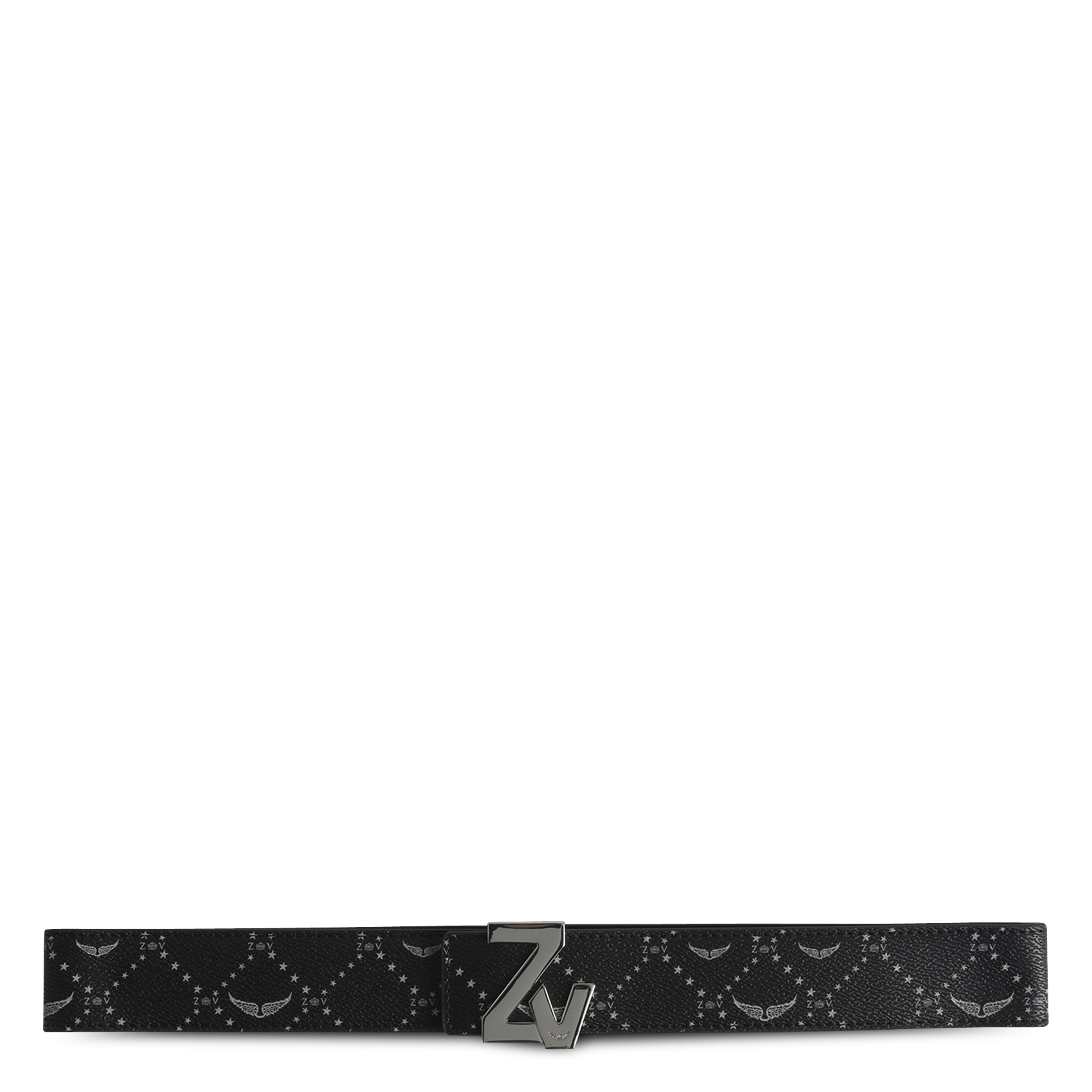 Ceinture imprimé monogramme zv initiale ZADIG&VOLTAIRE Noir