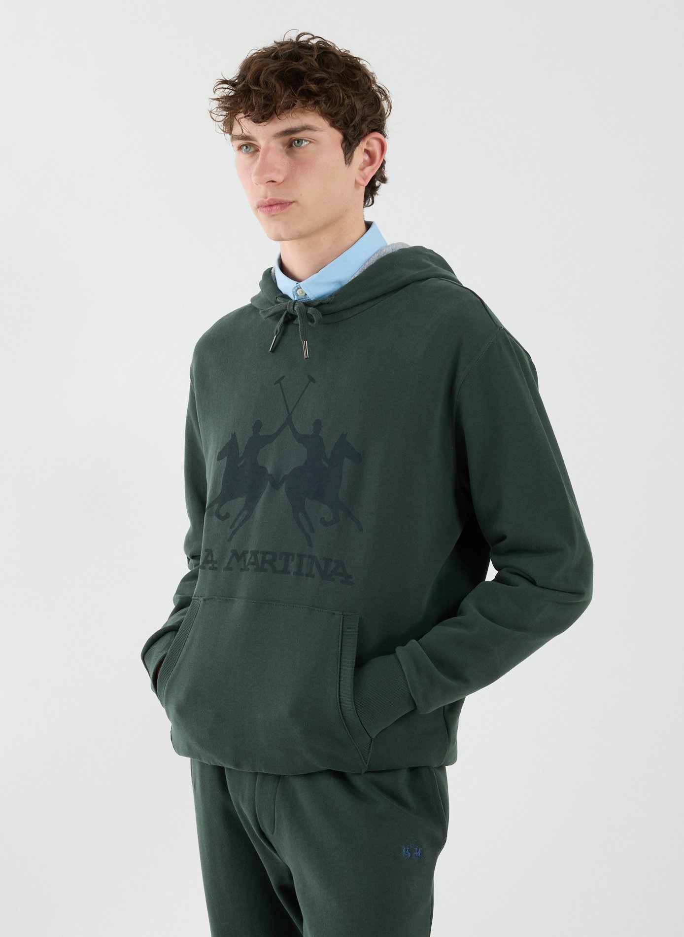 LA MARTINA Cotton hoodie Green