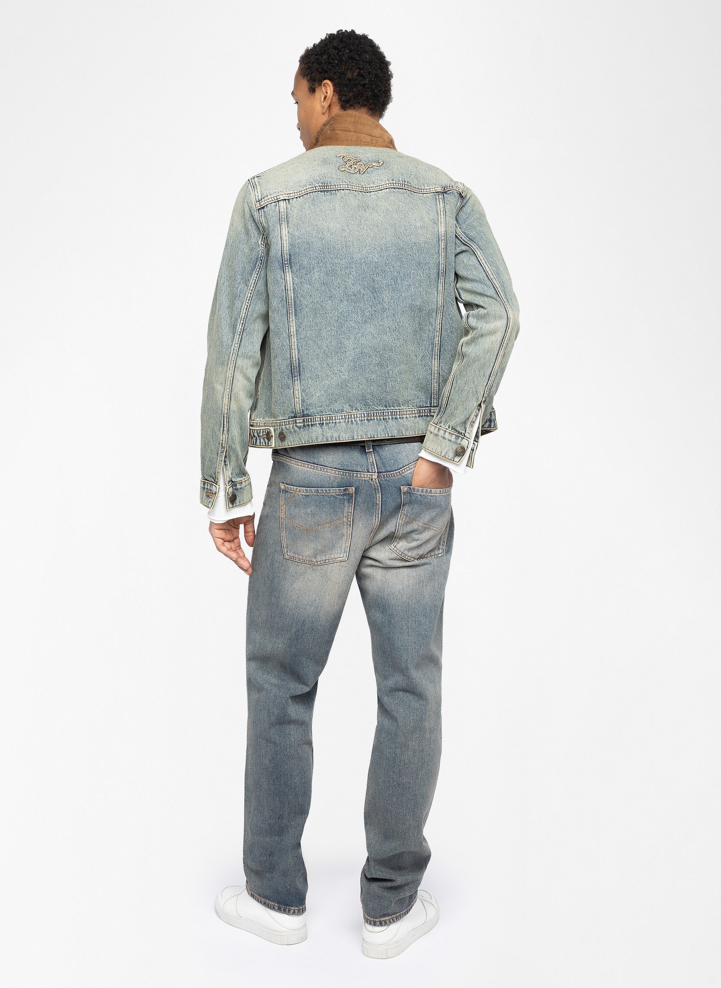 Veste droite en denim délavé bases ZADIG&VOLTAIRE Bleu