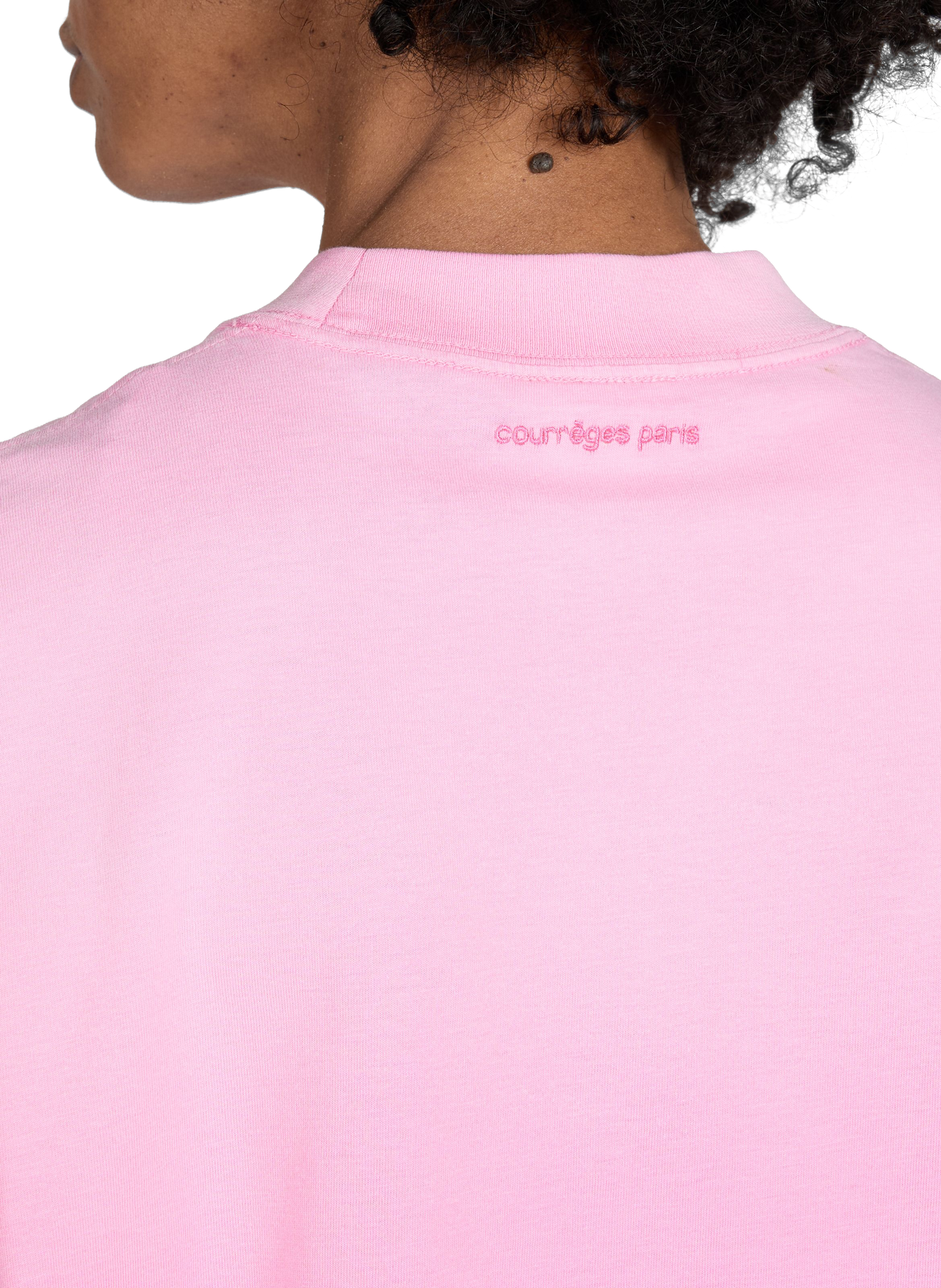 Printed cotton T-shirt COURRÈGES Pink