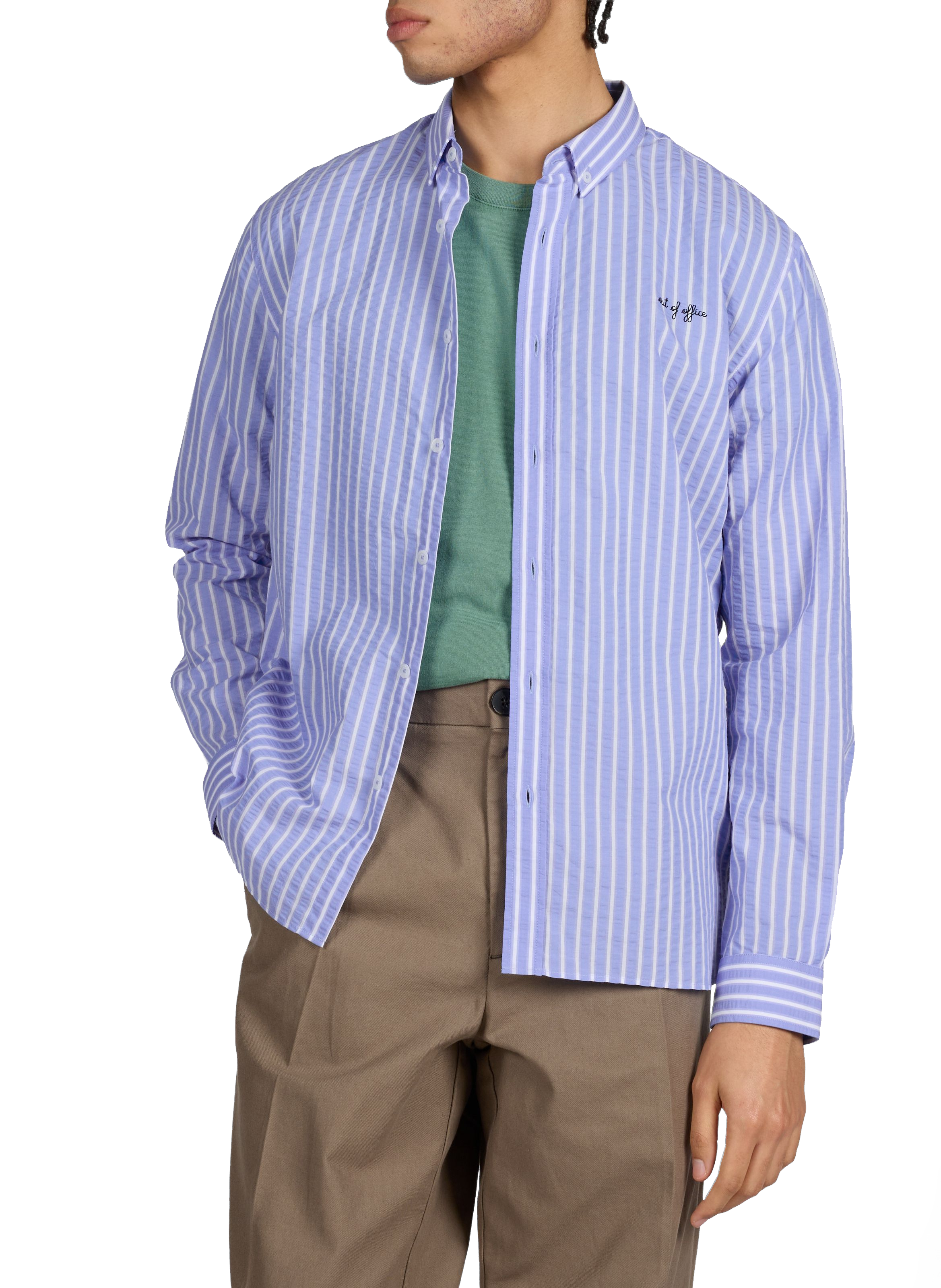 Chemise à rayures en coton MAISON LABICHE Bleu