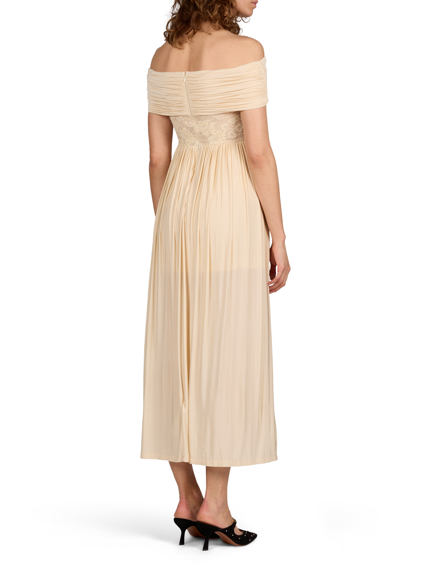 Midi dress with lace panel ZIMMERMANN White