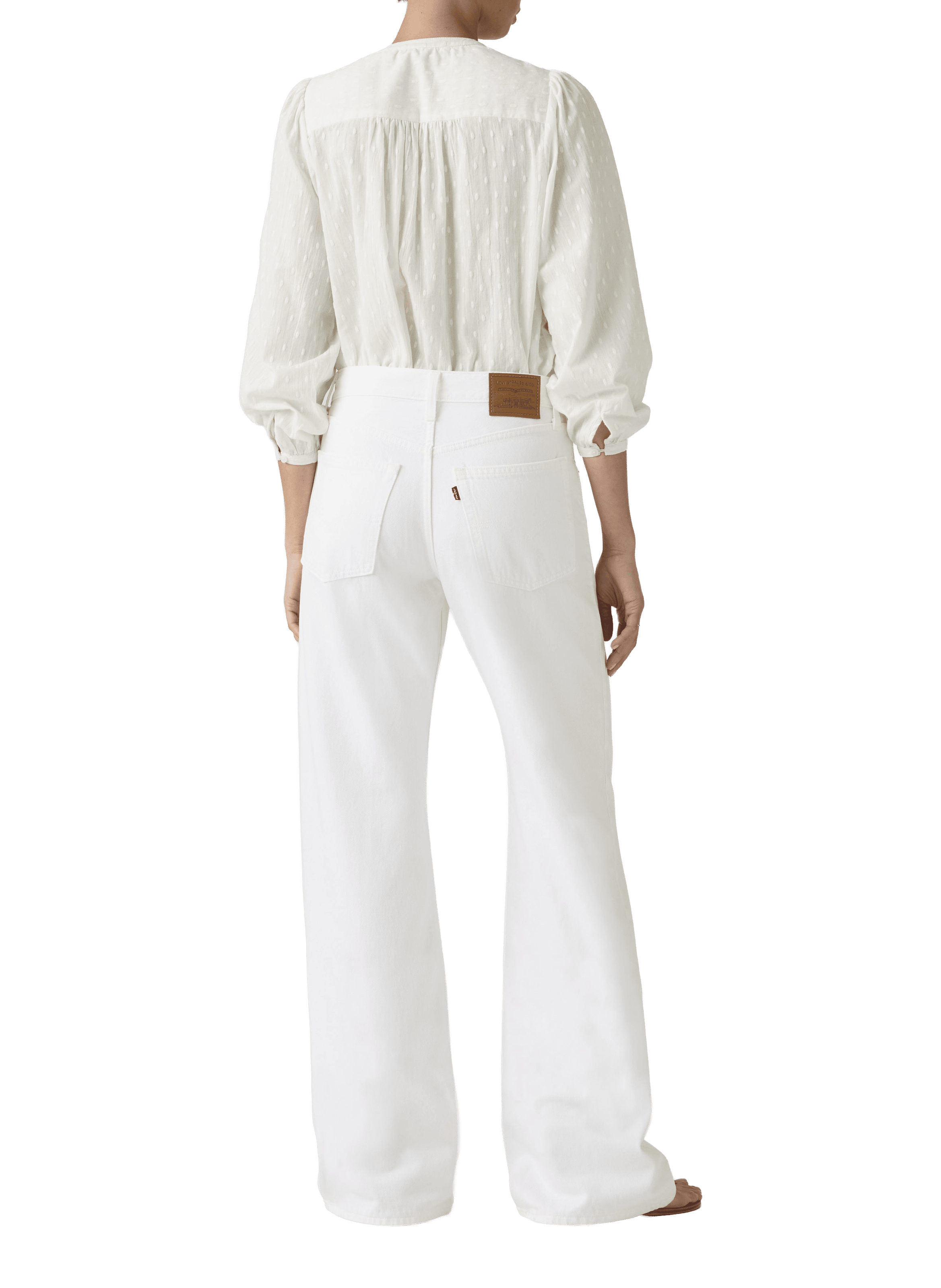 Jean large en coton LEVI'S Blanc