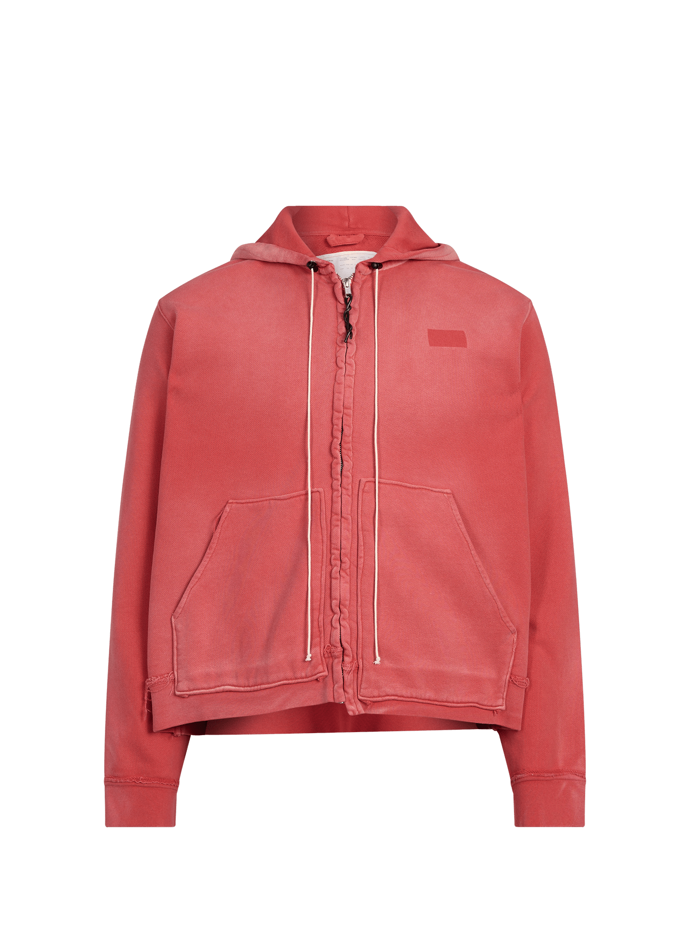 Sweat délavé à capuche en coton CAMIEL FORTGENS Rouge