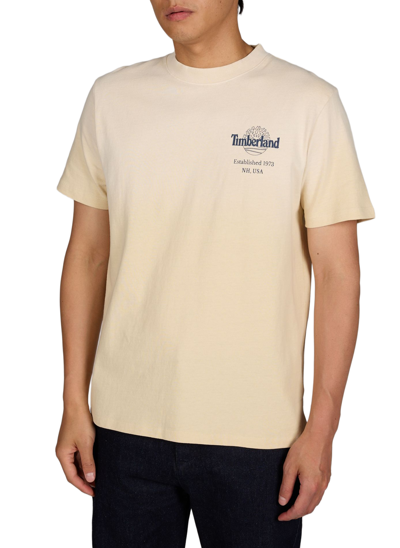 T-shirt imprimé à col rond en coton TIMBERLAND Beige