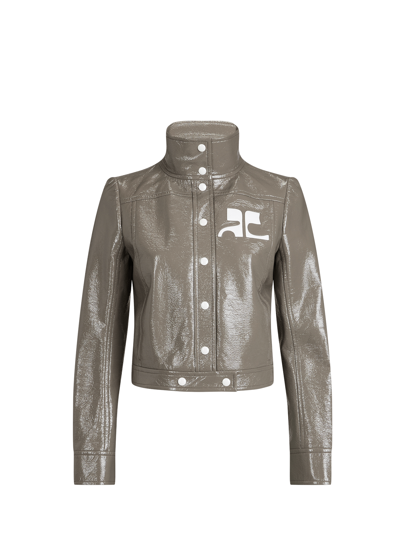 Chaqueta de vinilo de algodón mezclado COURRÈGES Marrón