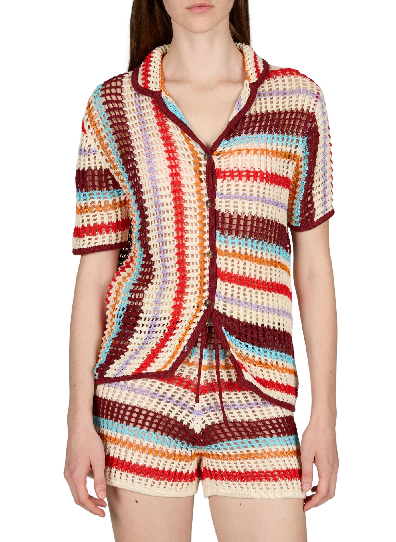 Crochet cotton shirt TSgerdi TOPSHOP Red