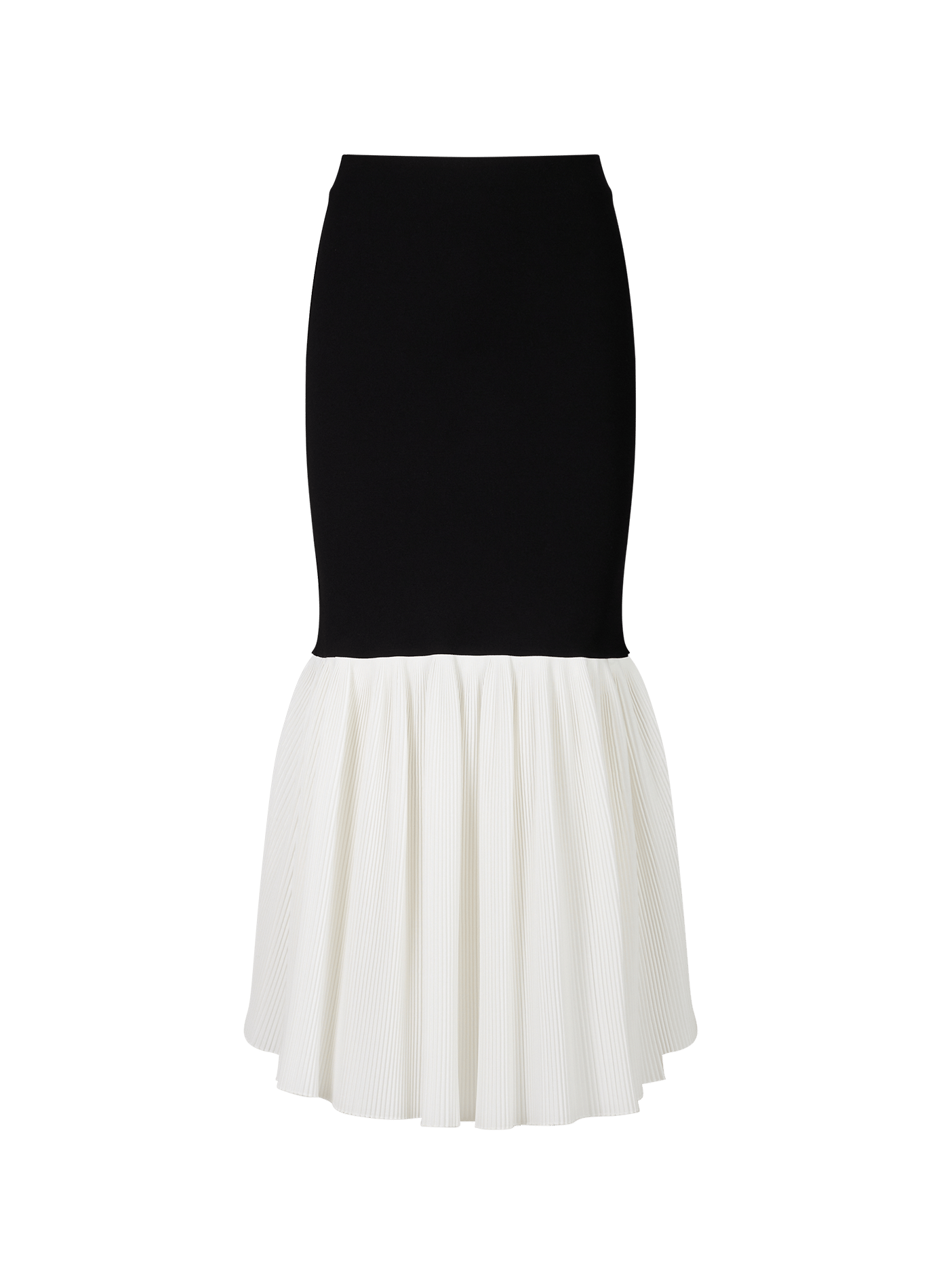 Rok met twee materialen CO Zwart