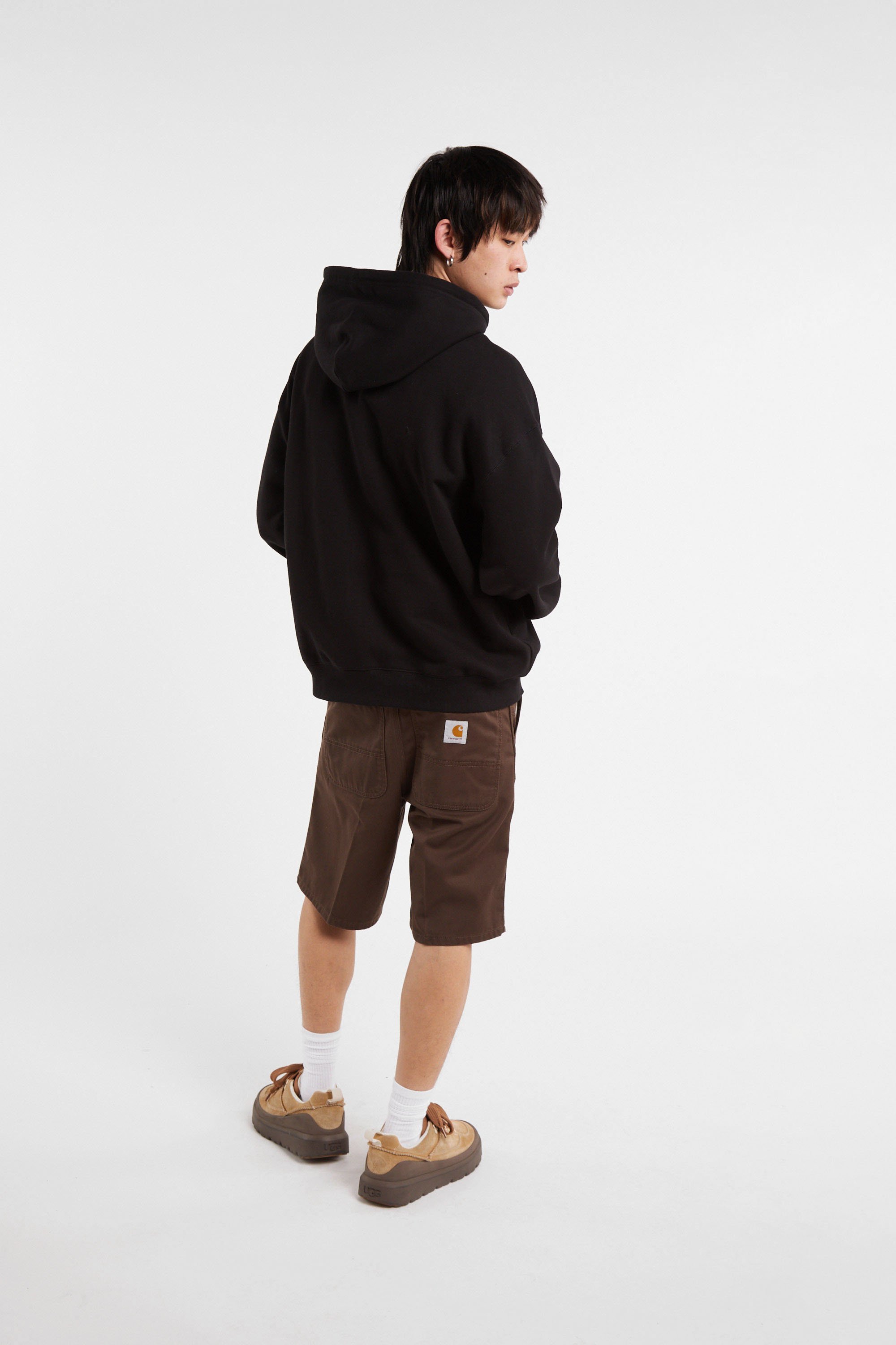 Hoodie zippé hooded wip label sweat jacket CARHARTT WIP Noir