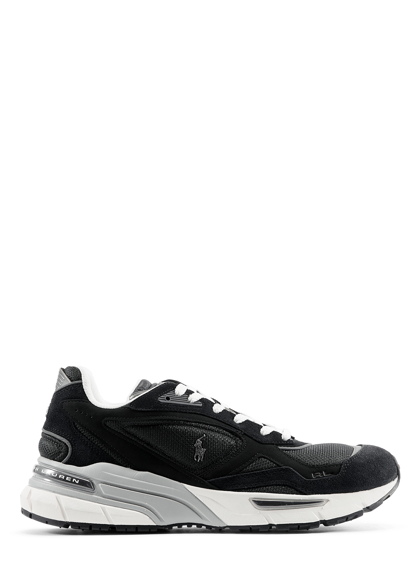 Mixed leather low-top sneakers POLO RALPH LAUREN Black