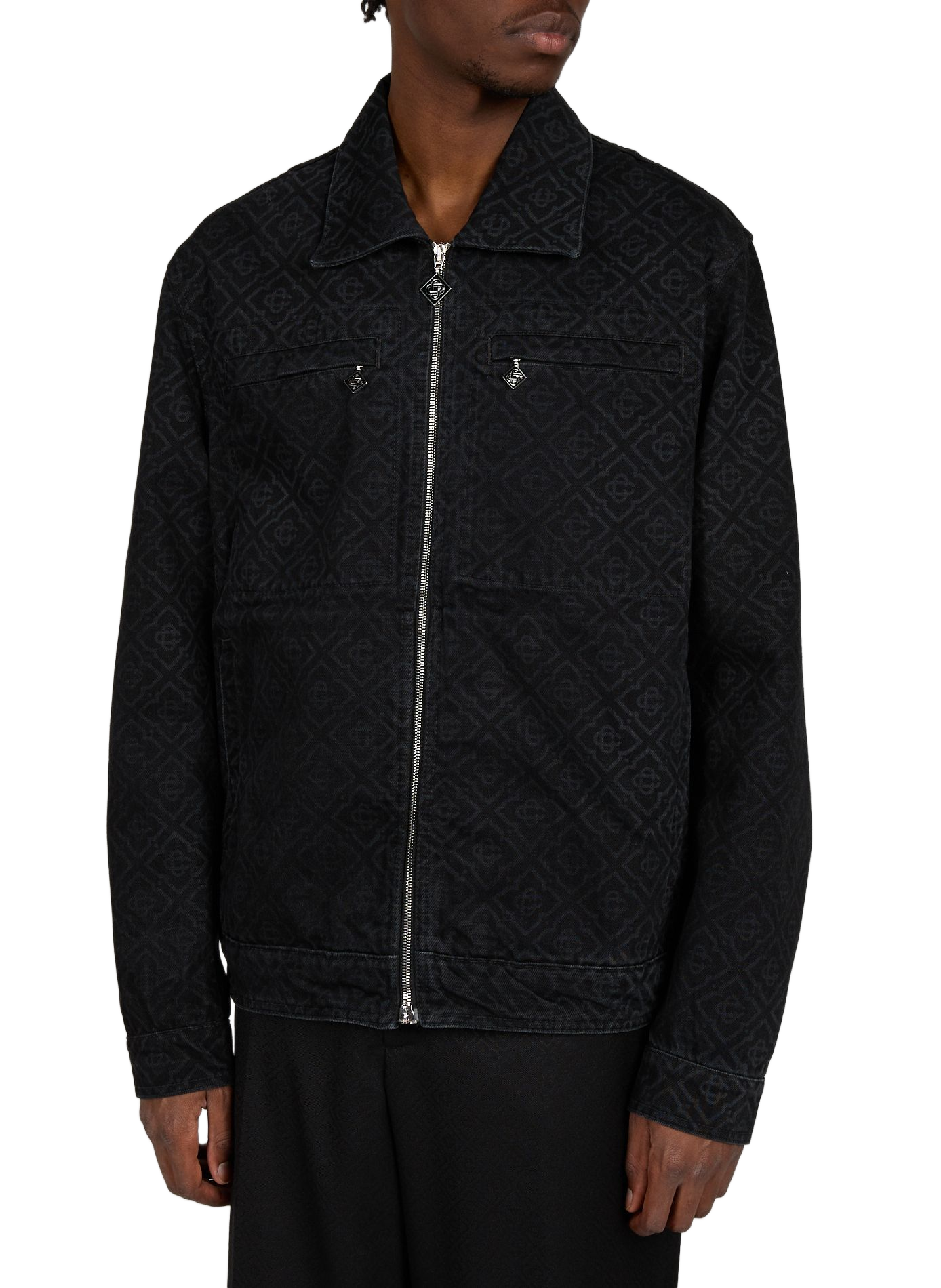 Jas met katoenen denim monogram CASABLANCA PARIS Zwart