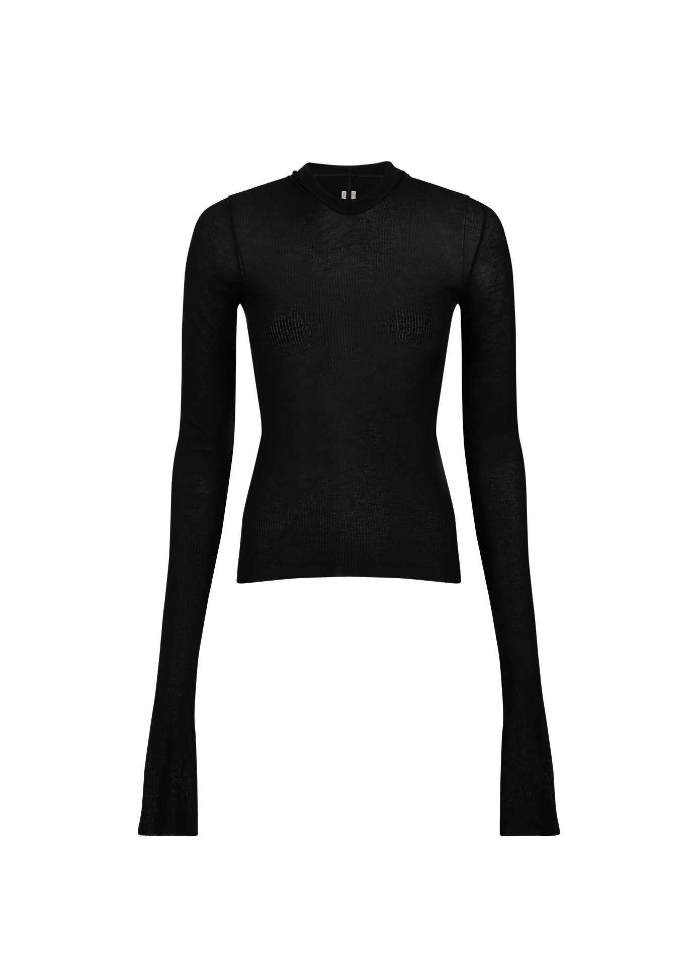 Geribbelde hoodie met lange mouwen RICK OWENS Zwart