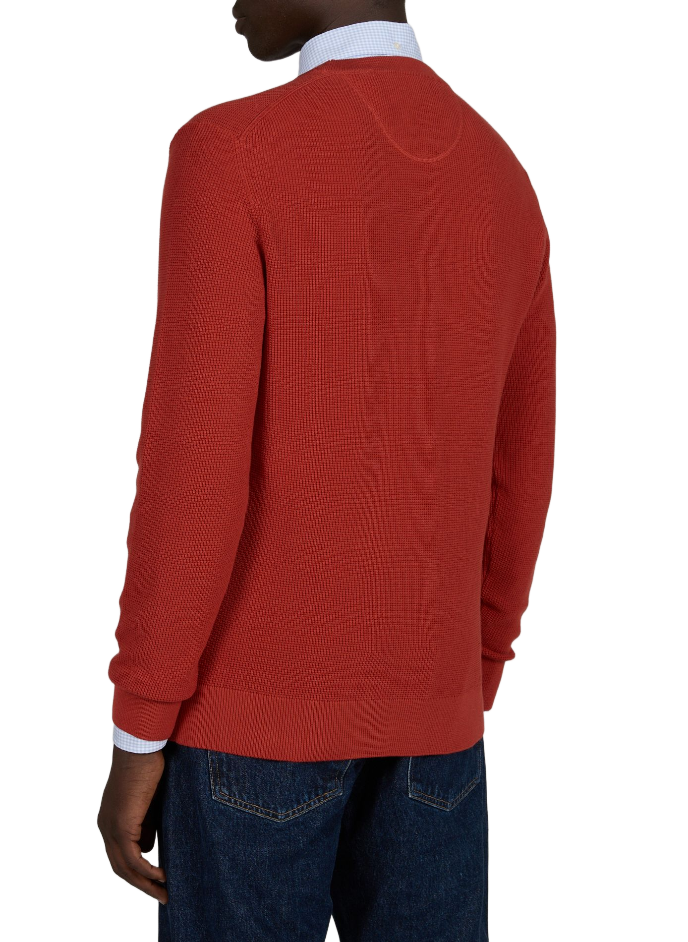 Straight-cut round neck cotton top with embroidery GANT Orange